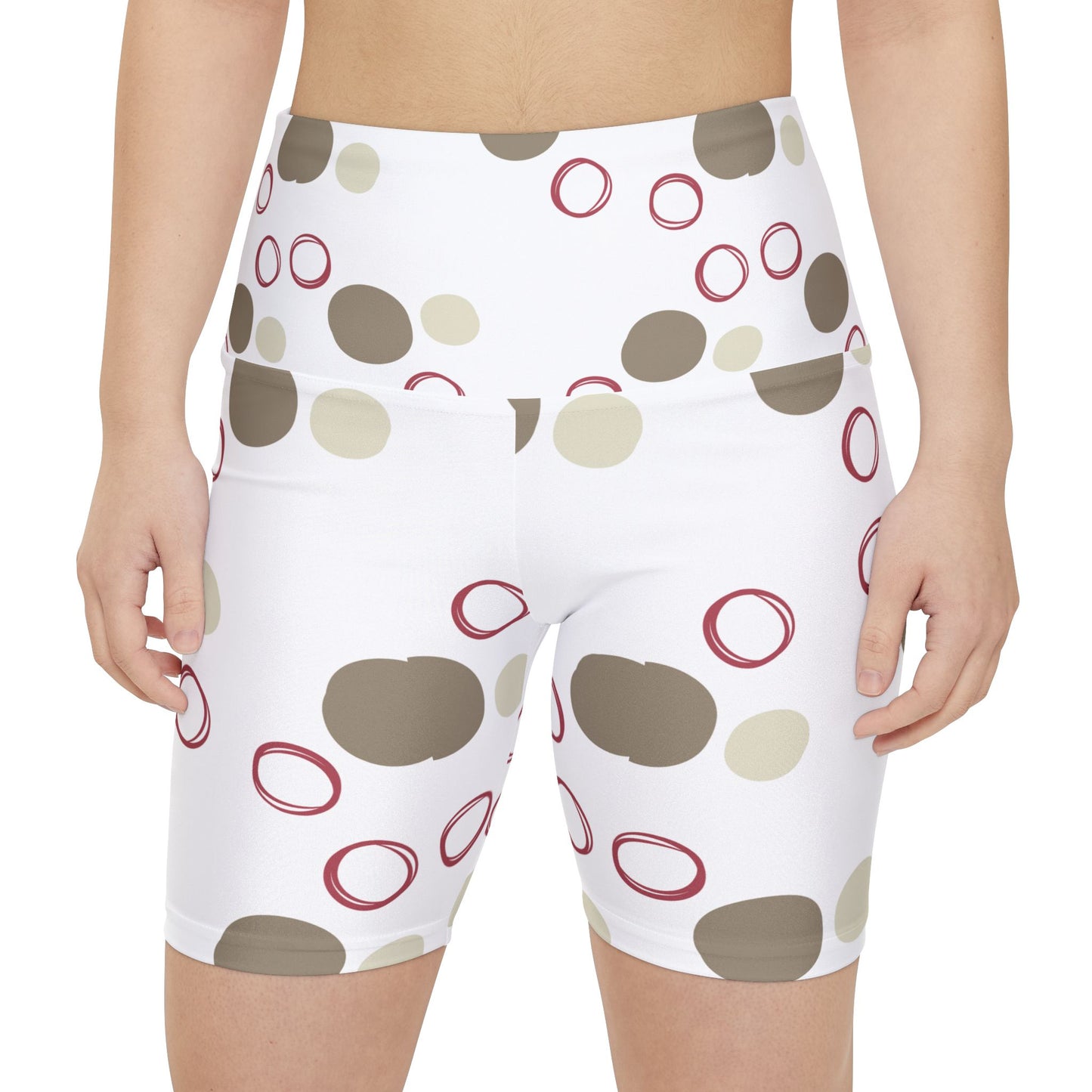 Trendy Women Workout Shorts with Fun Polka Dot Design