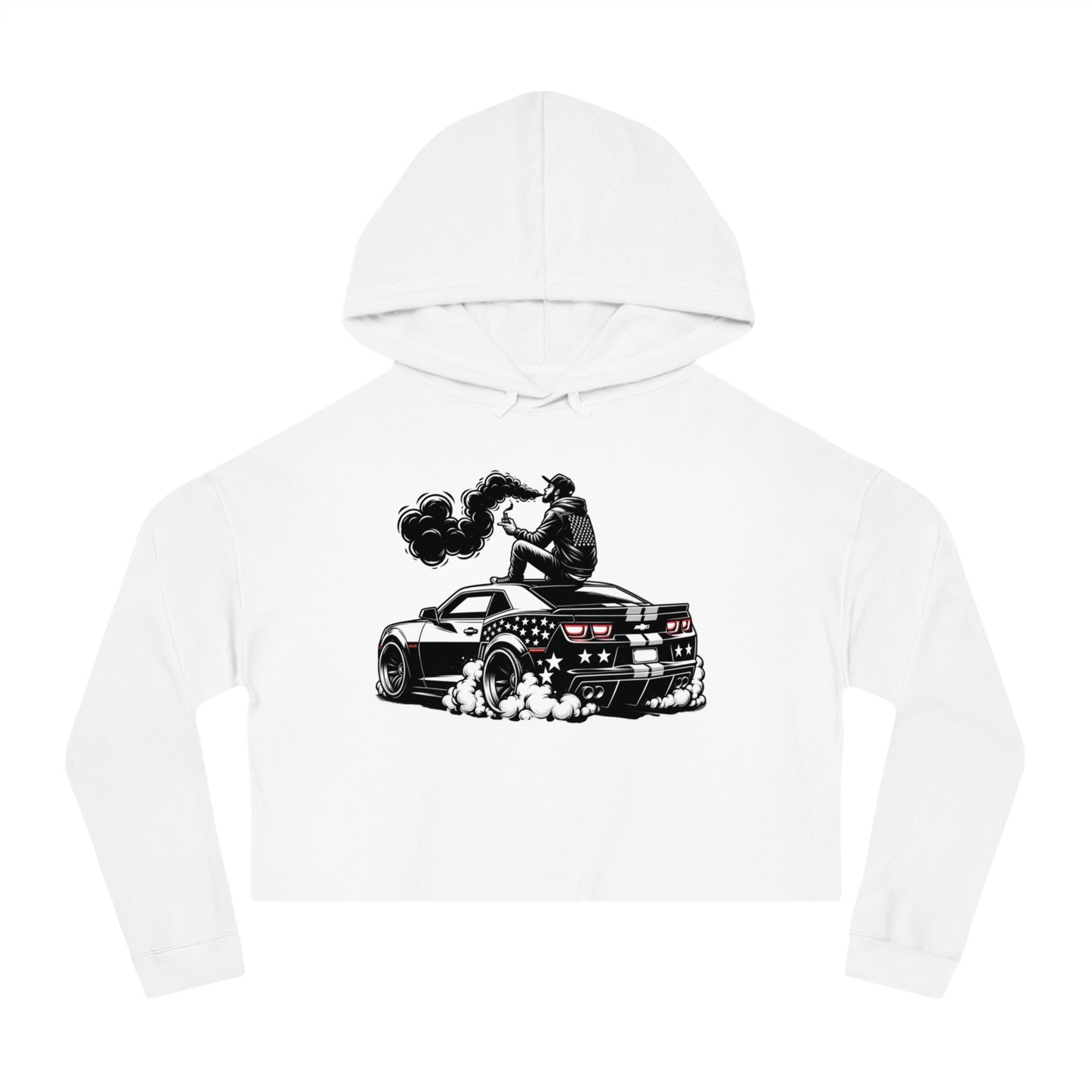 Fierce & Free Women’s Cropped Hooded Sweatshirt - Smoky Car Design