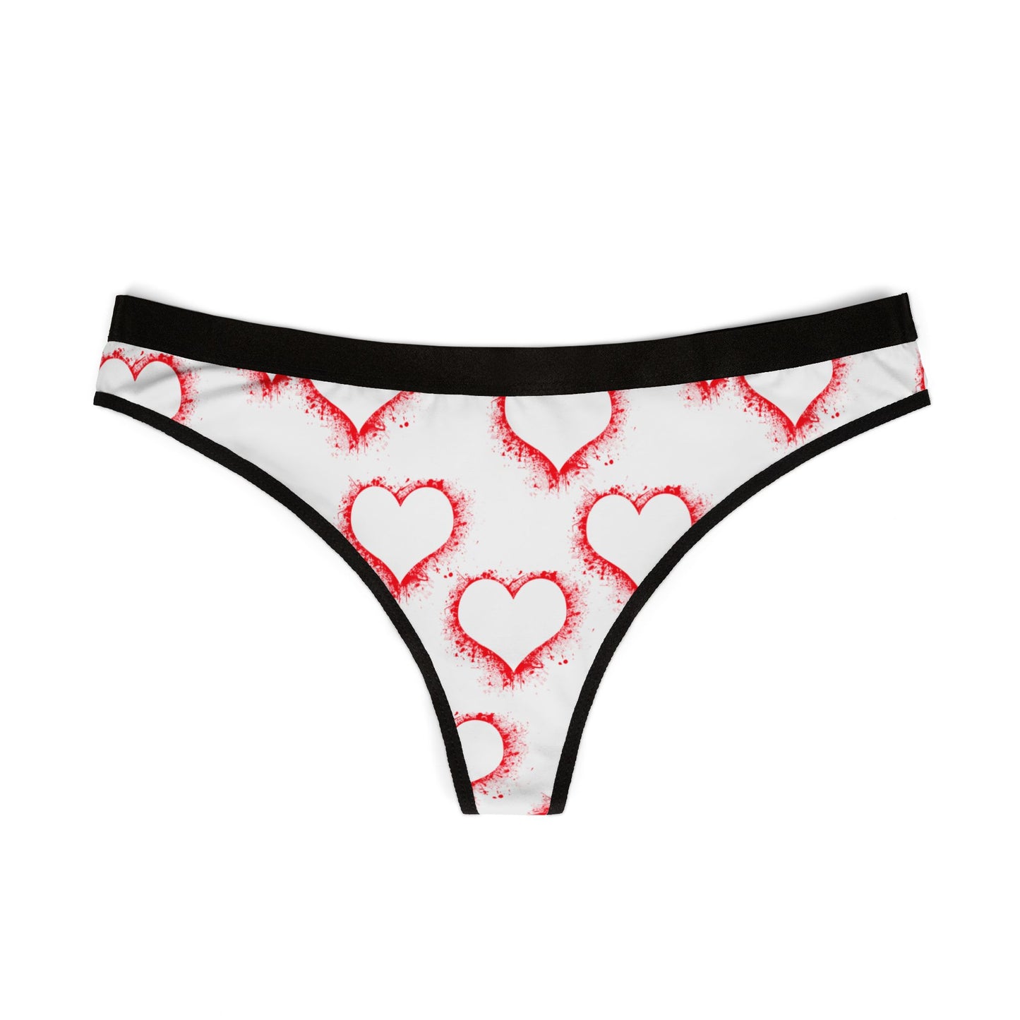 Romantic Heart Print Women's Thongs - Perfect for Date Night or Everyday Comfort