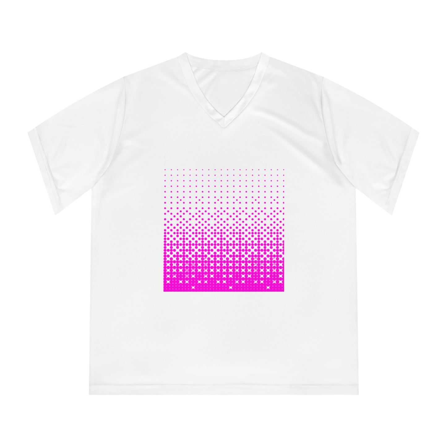 Women's Performance V-Neck T-Shirt - Vibrant Pink Gradient Design for Active Lifestyle