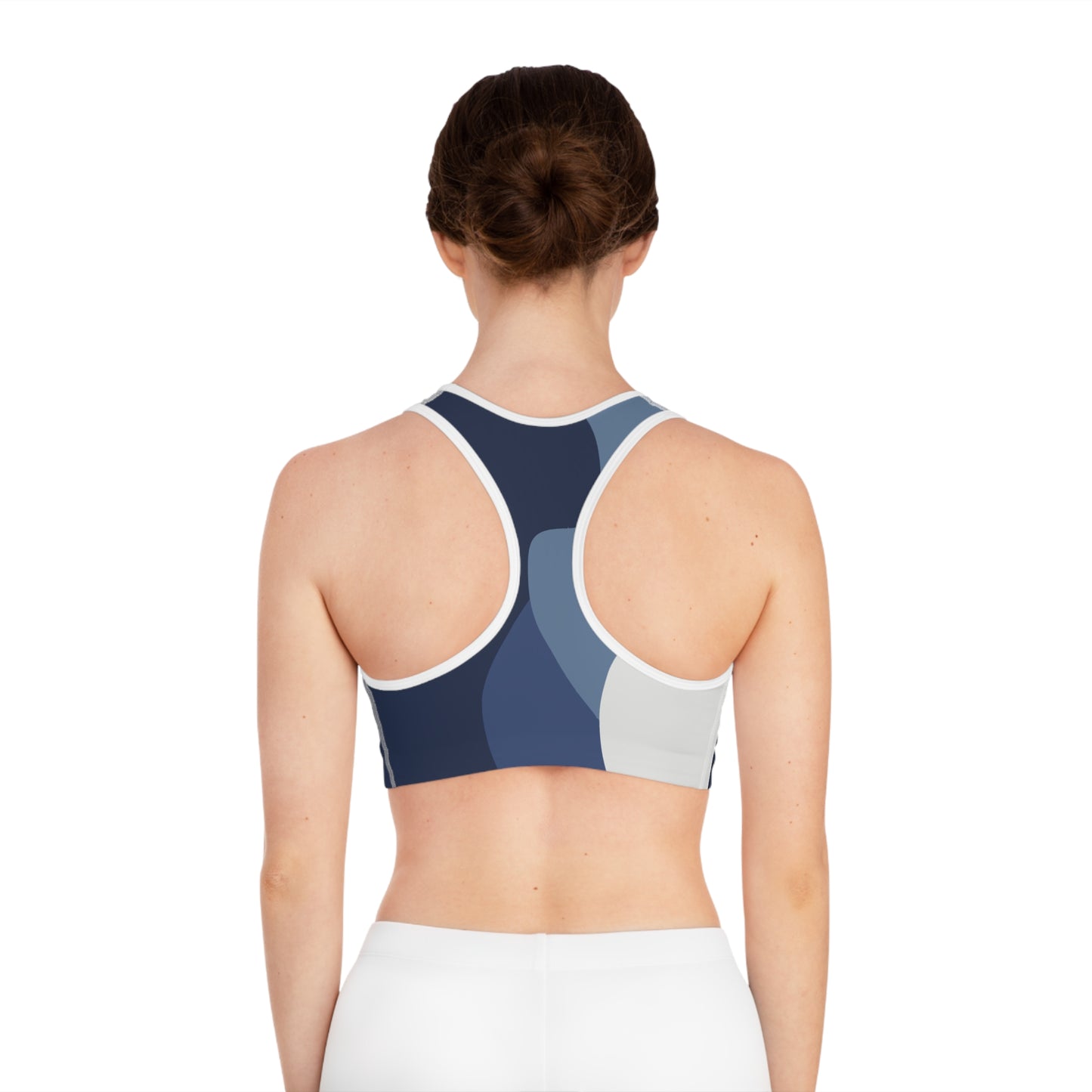 Abstract Blue Sports bra, Thong and leggings Bundle