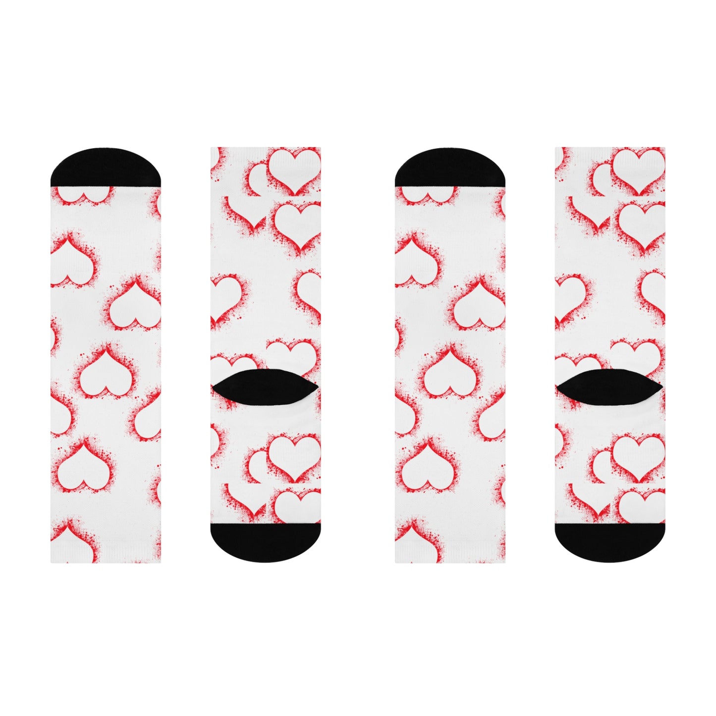 Valentine's Day Cushioned Crew Socks with Heart Design