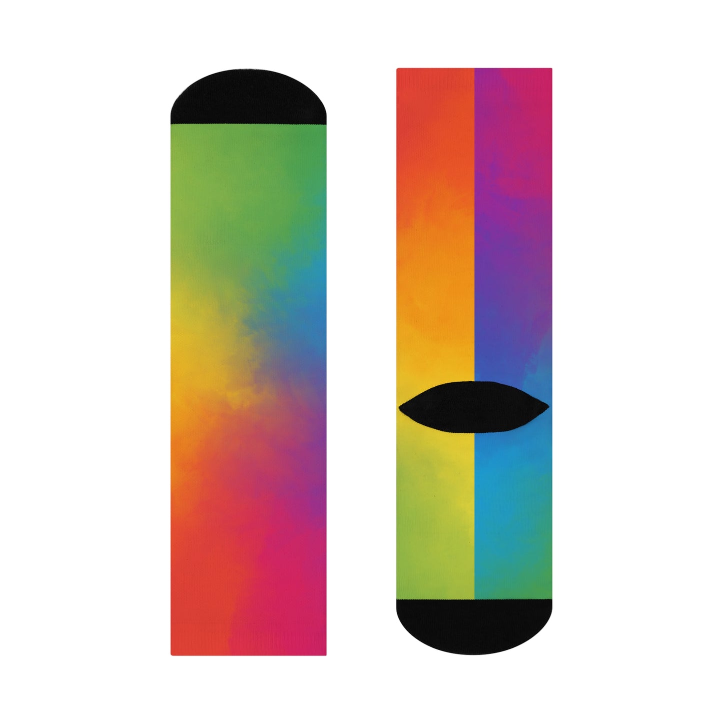 Colorful Gradient Cushioned Crew Socks – Comfortable & Stylish