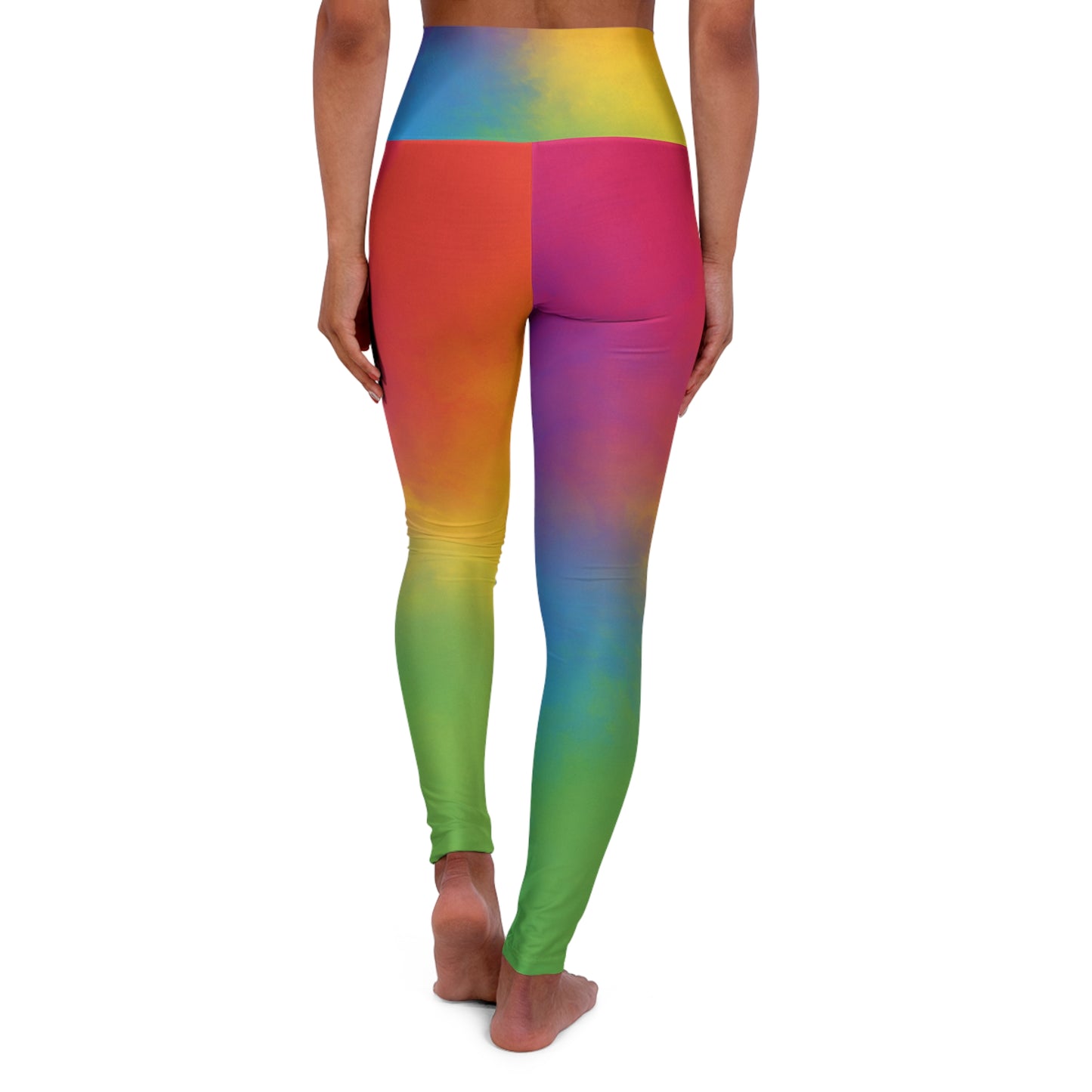 Rainbow Ombre High Waisted Yoga Leggings - Vibrant Fitness Apparel
