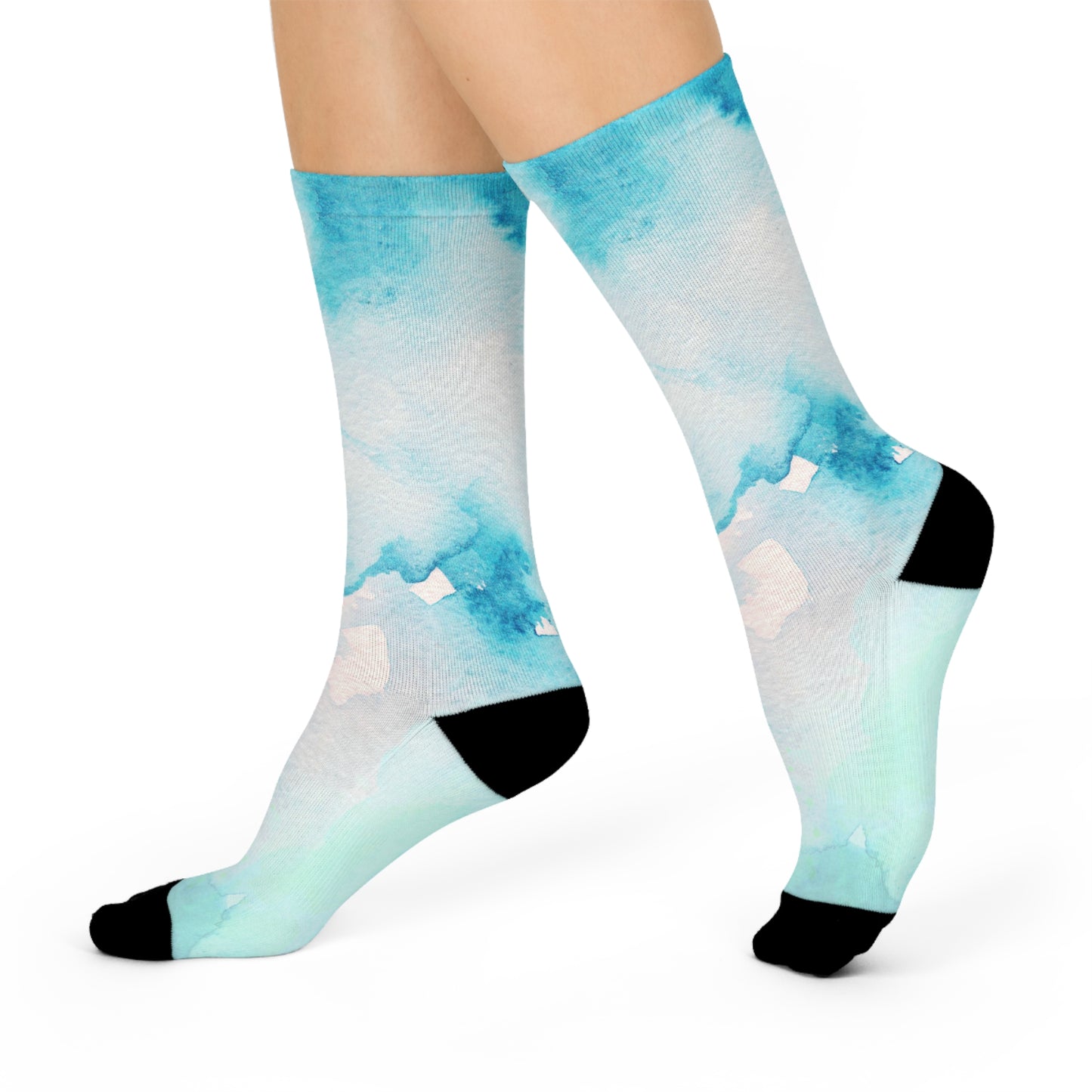 Watercolor Cozy Cushioned Crew Socks - Stylish & Comfortable Footwear