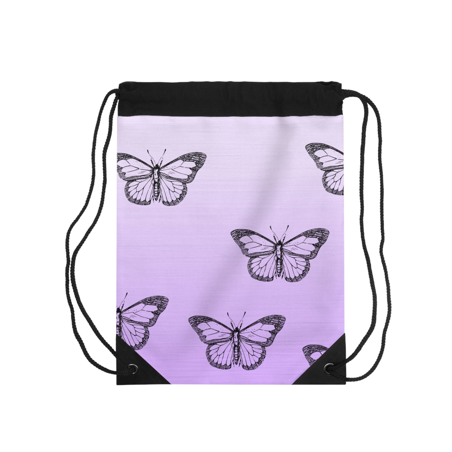 Dee Dee's Purple Butterfly Drawstring Bag - Trendy & Stylish Gym, School, or Travel Accessory