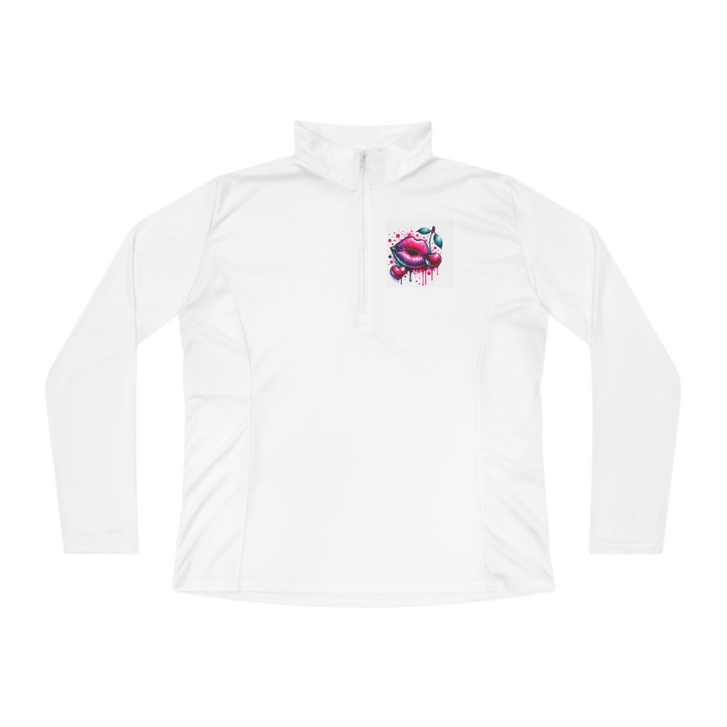 Ladies Quarter-Zip Pullover with Playful Design - Perfect for Active Lifestyle