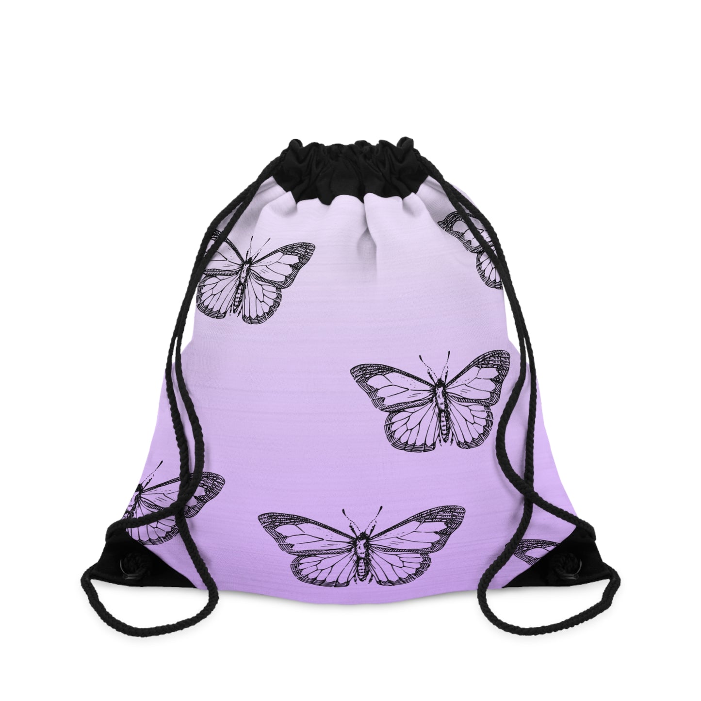 Dee Dee's Purple Butterfly Drawstring Bag - Trendy & Stylish Gym, School, or Travel Accessory