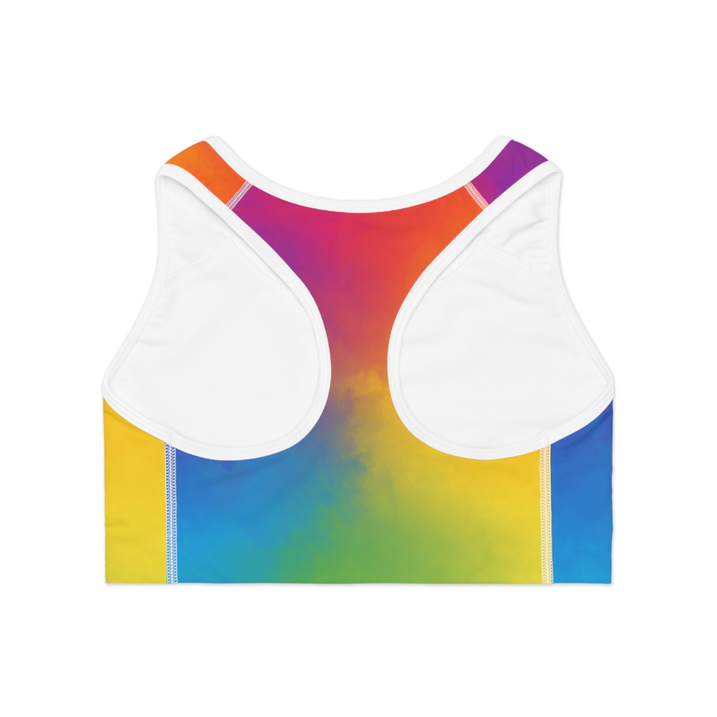 Vibrant Rainbow Sports Bra for Active Women | Comfortable Workout Gear