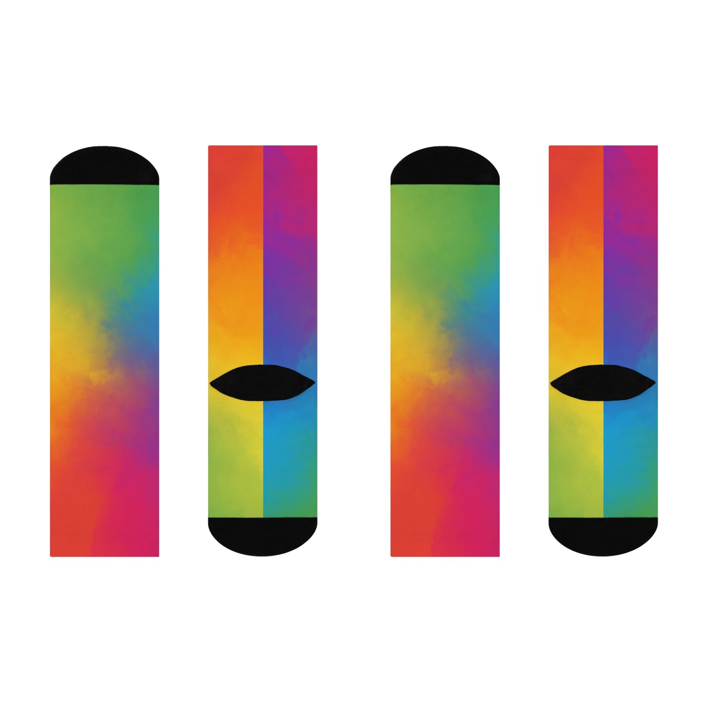 Colorful Gradient Cushioned Crew Socks – Comfortable & Stylish