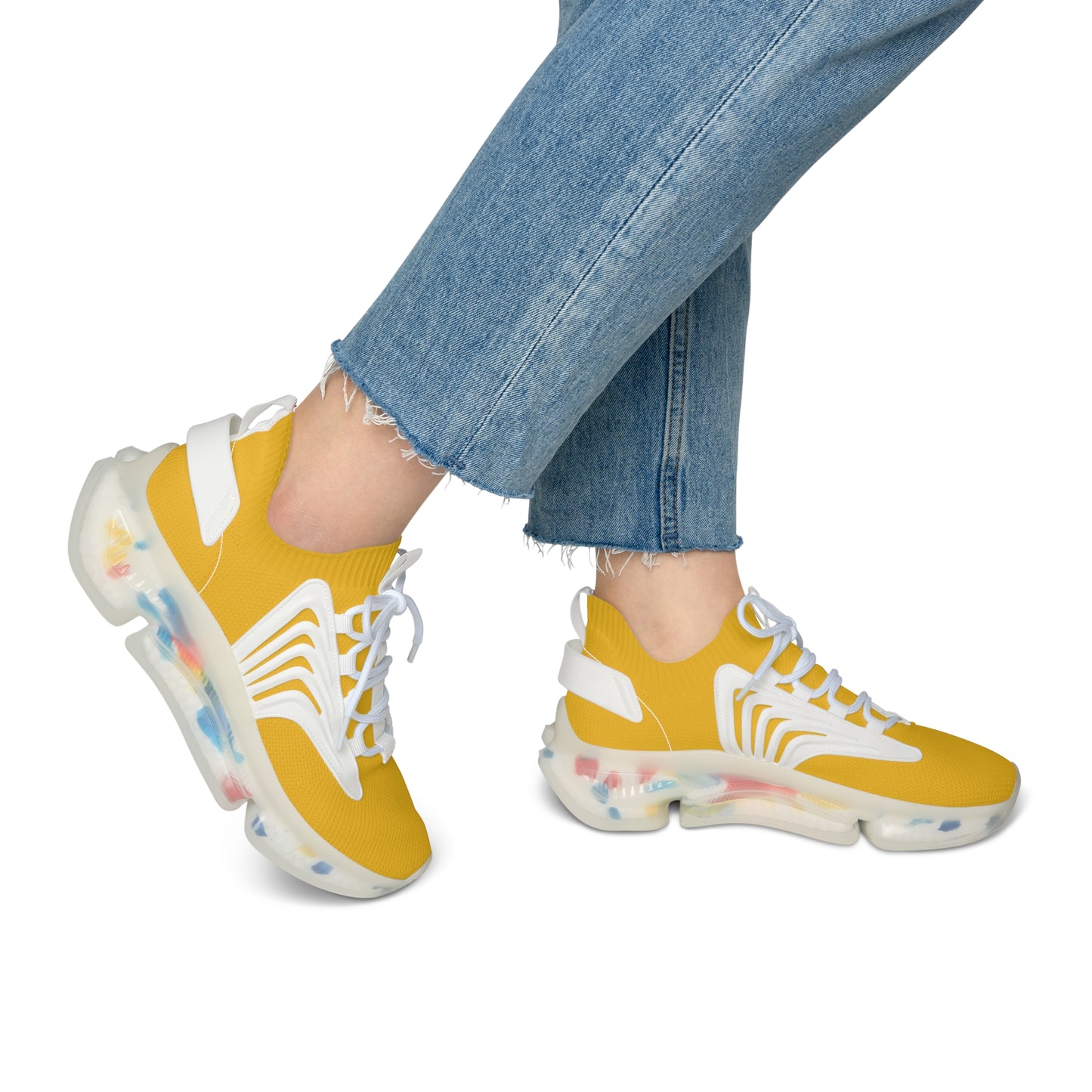 Bright Yellow Women's Mesh Sneakers for Comfort and Style, Athletic Footwear, Trendy Sneakers, Summer Shoes, Casual Footwear, Sporty Shoes