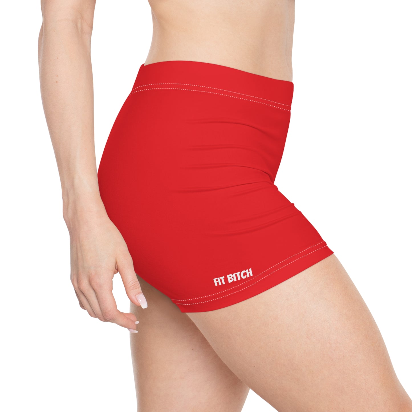 Bold Red Women's Athletic Shorts | Fitness, Sportswear, Swimwear, Summer Vibes, Outdoor Adventures, Casual Comfort