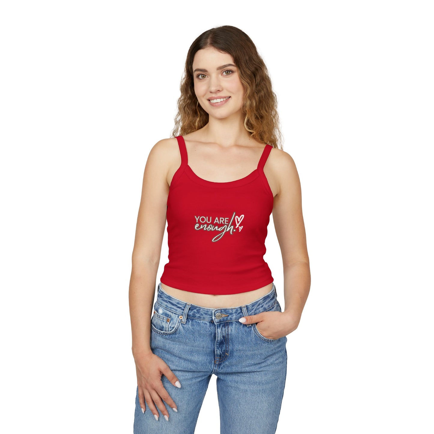 Tank Top - You Are Enough Spaghetti Strap Women's Shirt