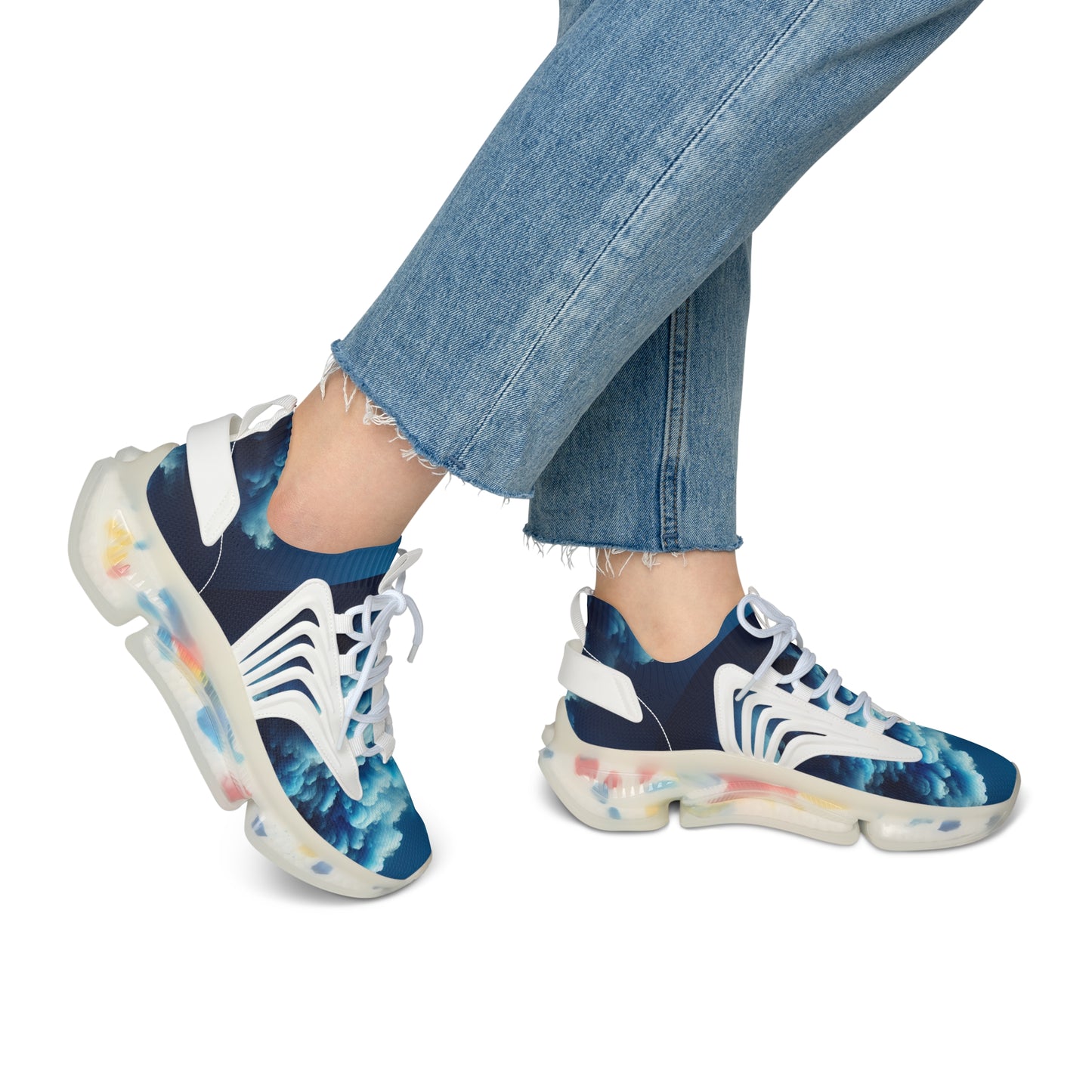 Women's Mesh Sneakers with Cloud Design - Stylish Athletic Footwear for Fitness, Casual Wear, Summer Outings, Gifts