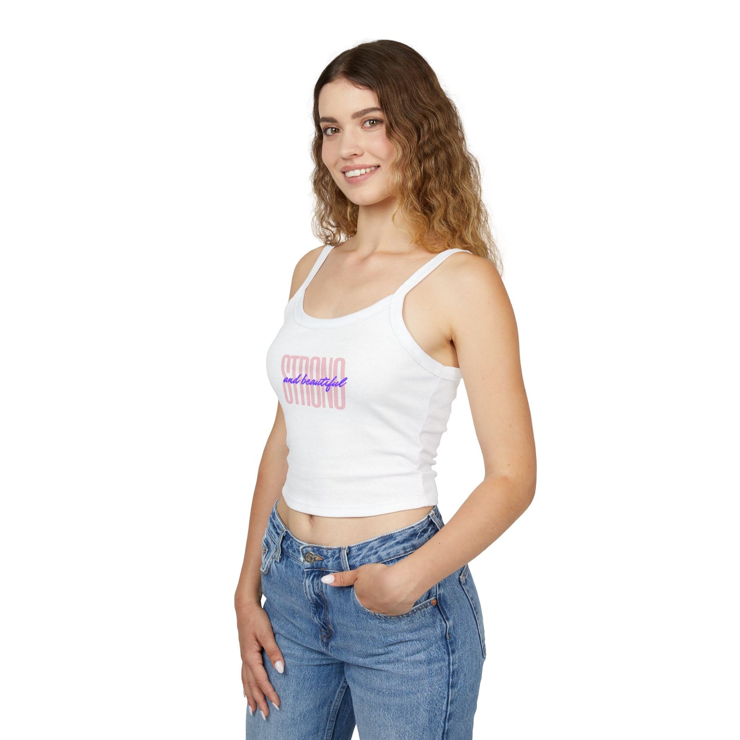 Strong and Beautiful Women's Spaghetti Strap Tank Top | Empowerment Fashion