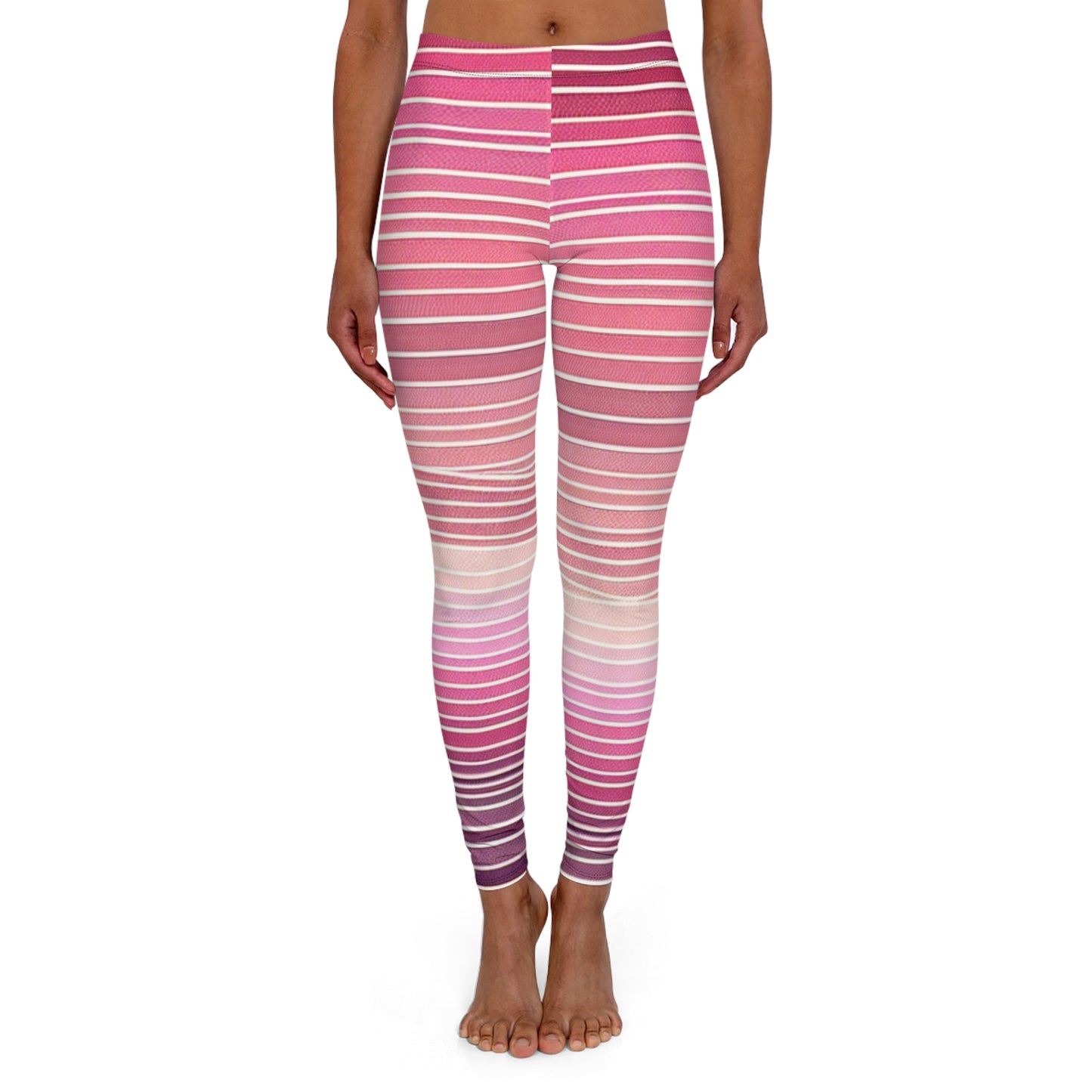 Women's Striped Spandex Leggings - Comfortable & Stylish Fitness Wear