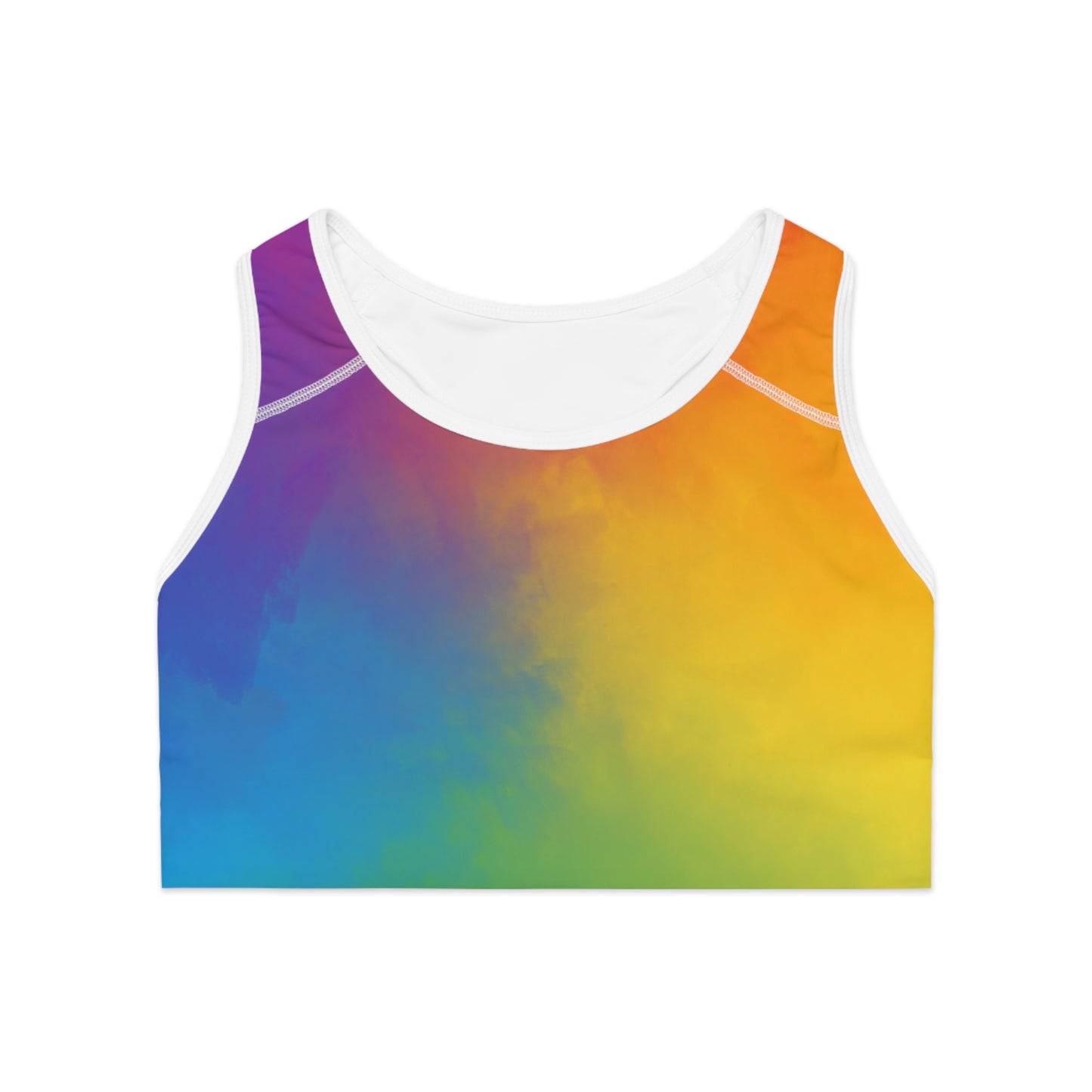 Vibrant Rainbow Sports Bra for Active Women | Comfortable Workout Gear