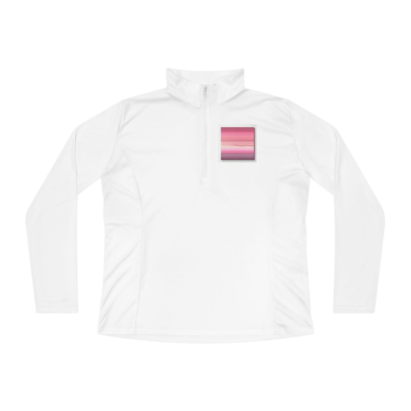 Ladies Quarter-Zip Pullover with Sunset Design - Perfect for Active Lifestyle