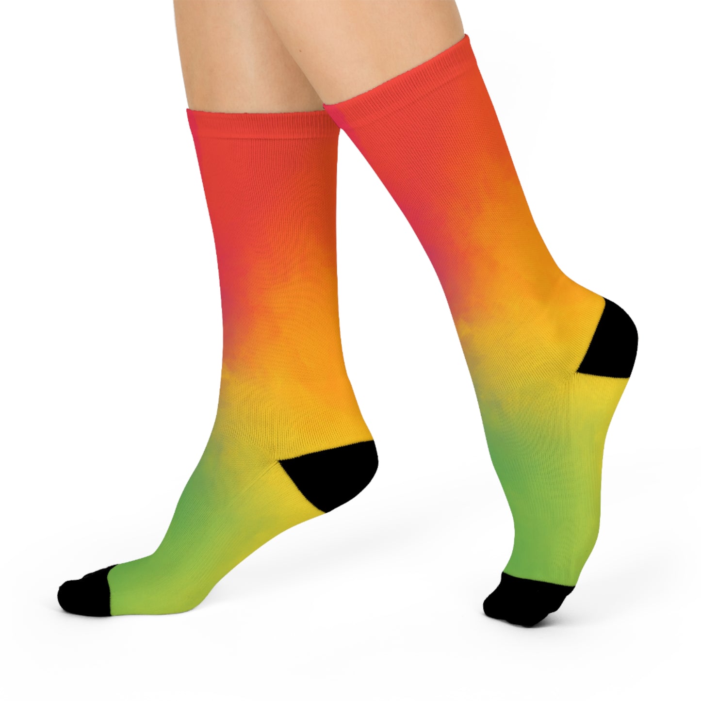 Colorful Gradient Cushioned Crew Socks – Comfortable & Stylish
