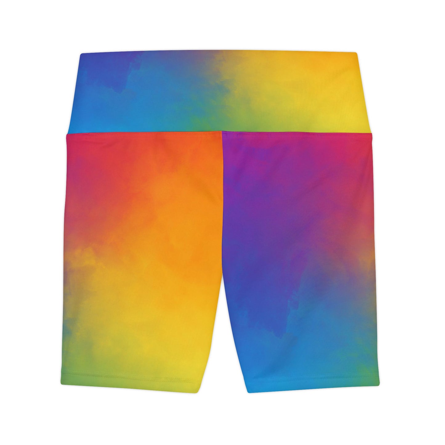 Colorful Women's Workout Shorts - Vibrant Tie-Dye Activewear