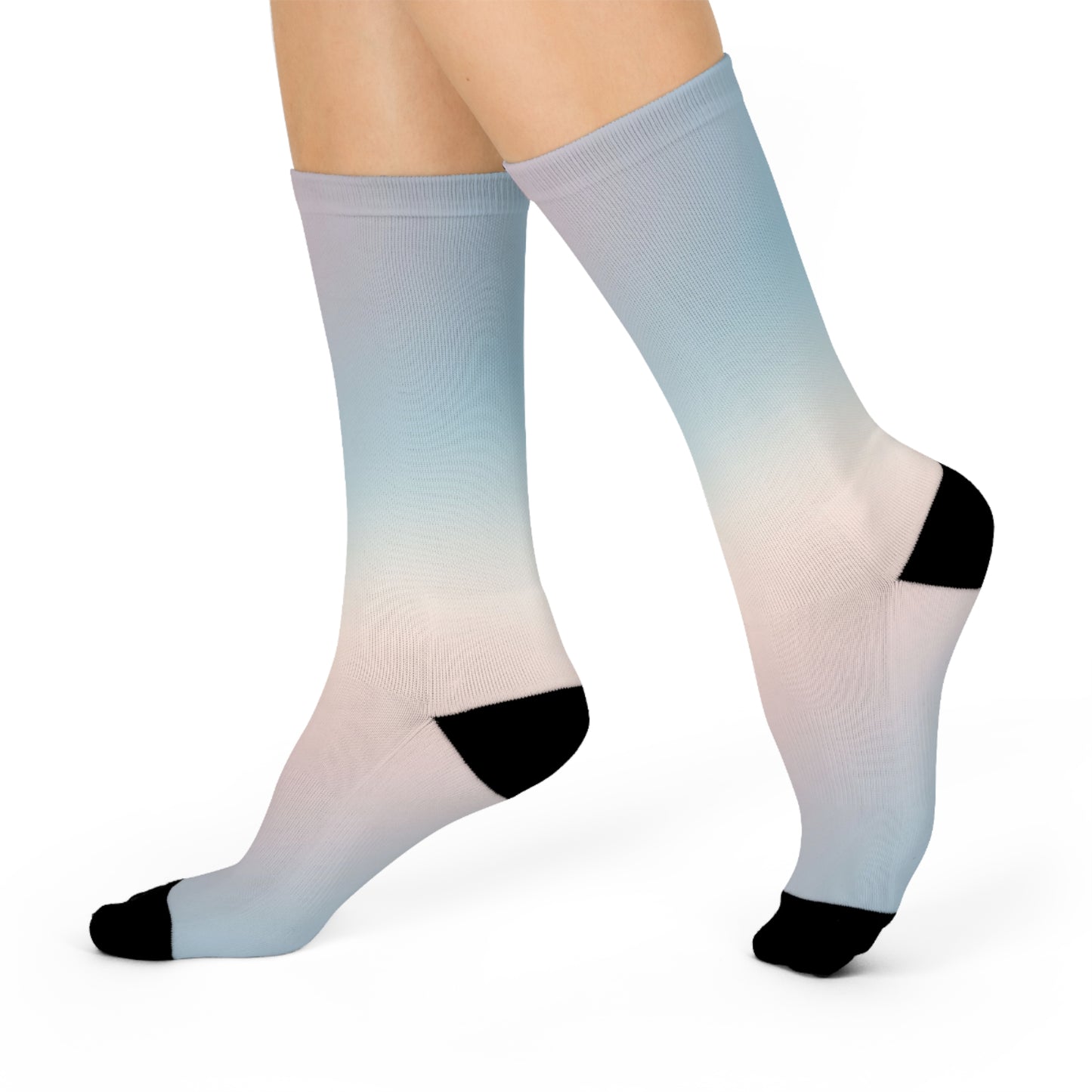 Gradient Cushioned Crew Socks - Soft Comfort for Everyday Wear