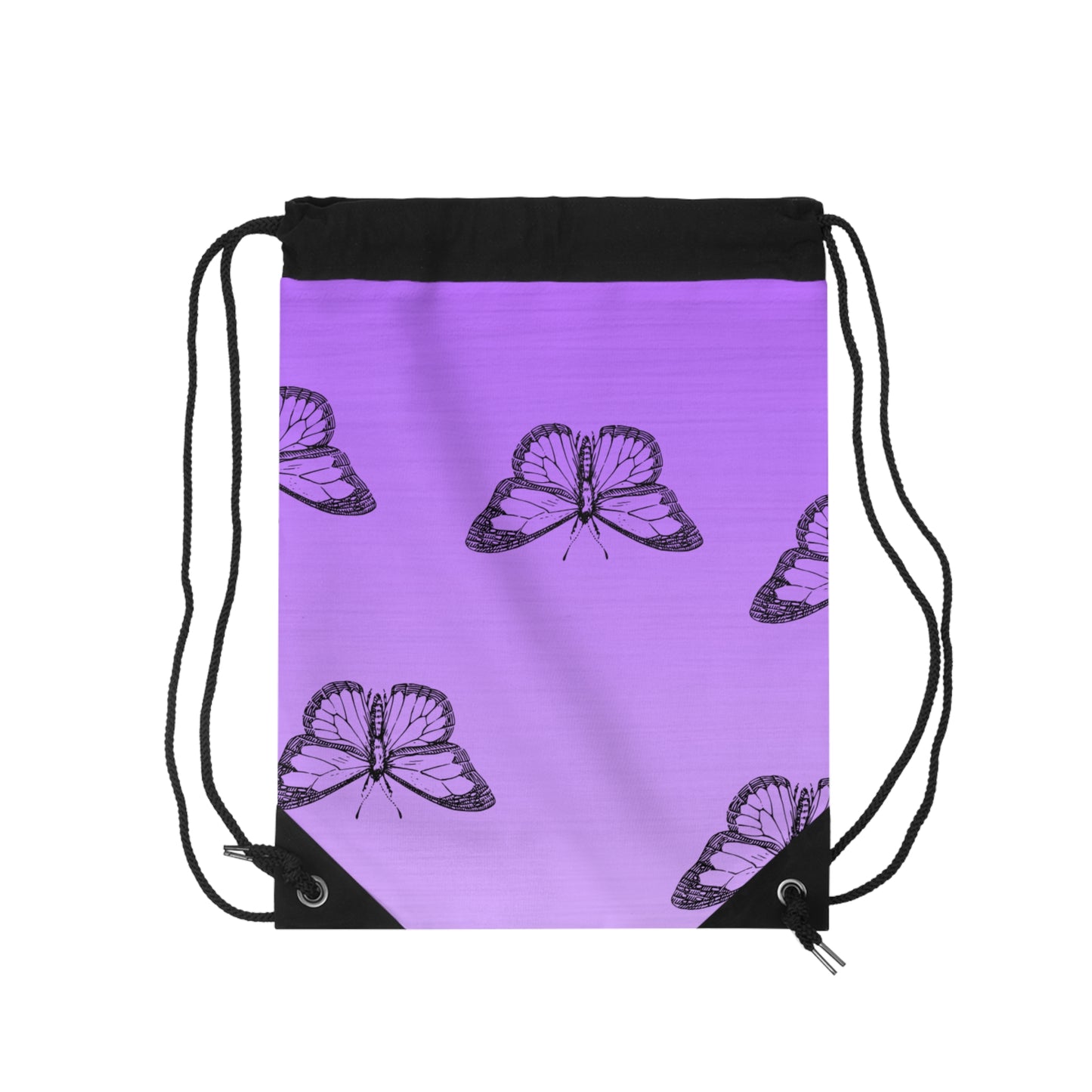 Dee Dee's Purple Butterfly Drawstring Bag - Trendy & Stylish Gym, School, or Travel Accessory