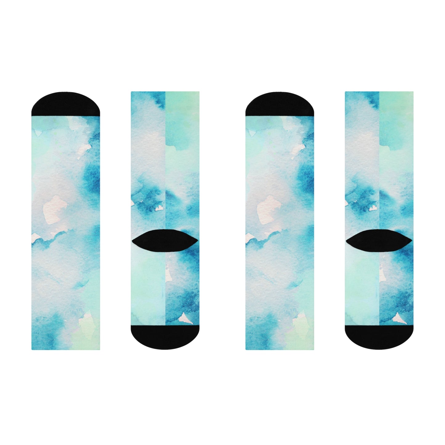 Watercolor Cozy Cushioned Crew Socks - Stylish & Comfortable Footwear