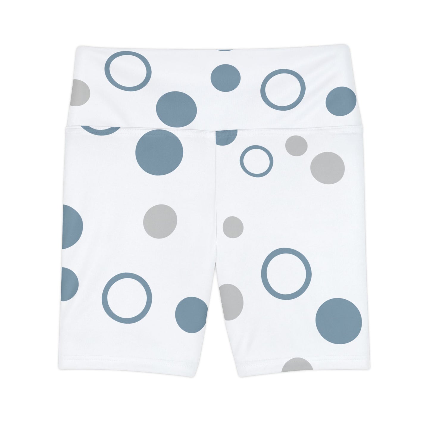 Chic Blue and gray polka dots Women's Workout Shorts