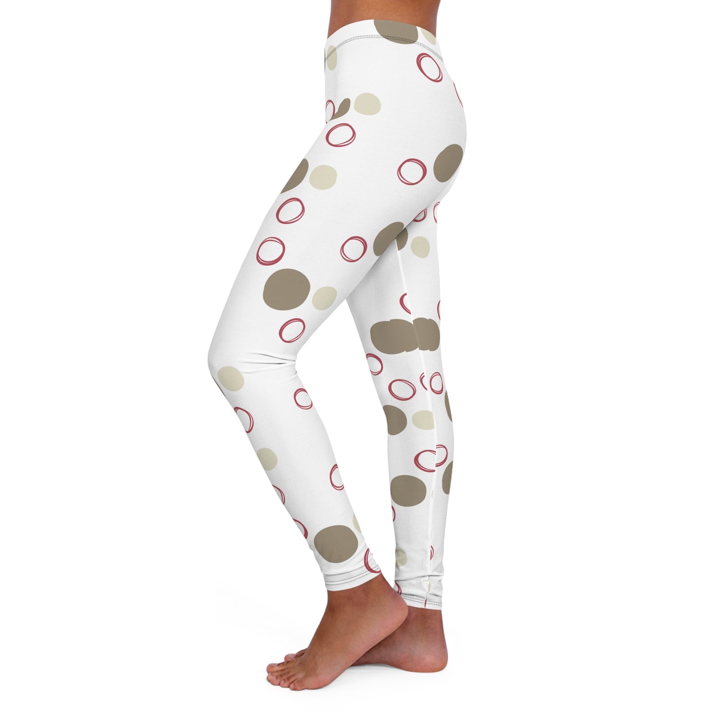 Women's Casual Spandex Leggings - Polka Dot Comfort for Everyday Style