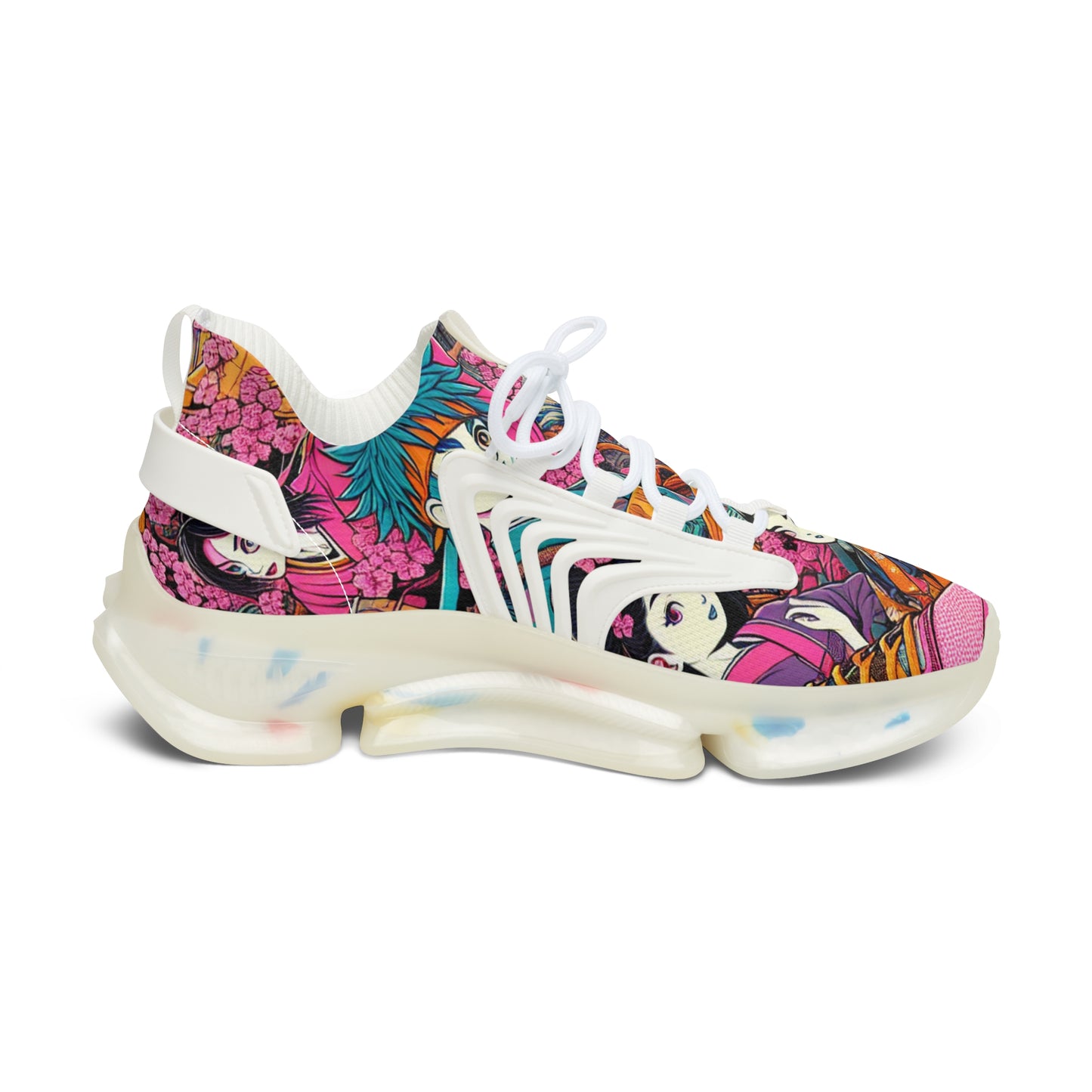 Colorful Women's Mesh Sneakers, Unique Athletic Footwear, Fun Casual Shoes, Street Style Sneakers, Fashionable Women's Sneakers