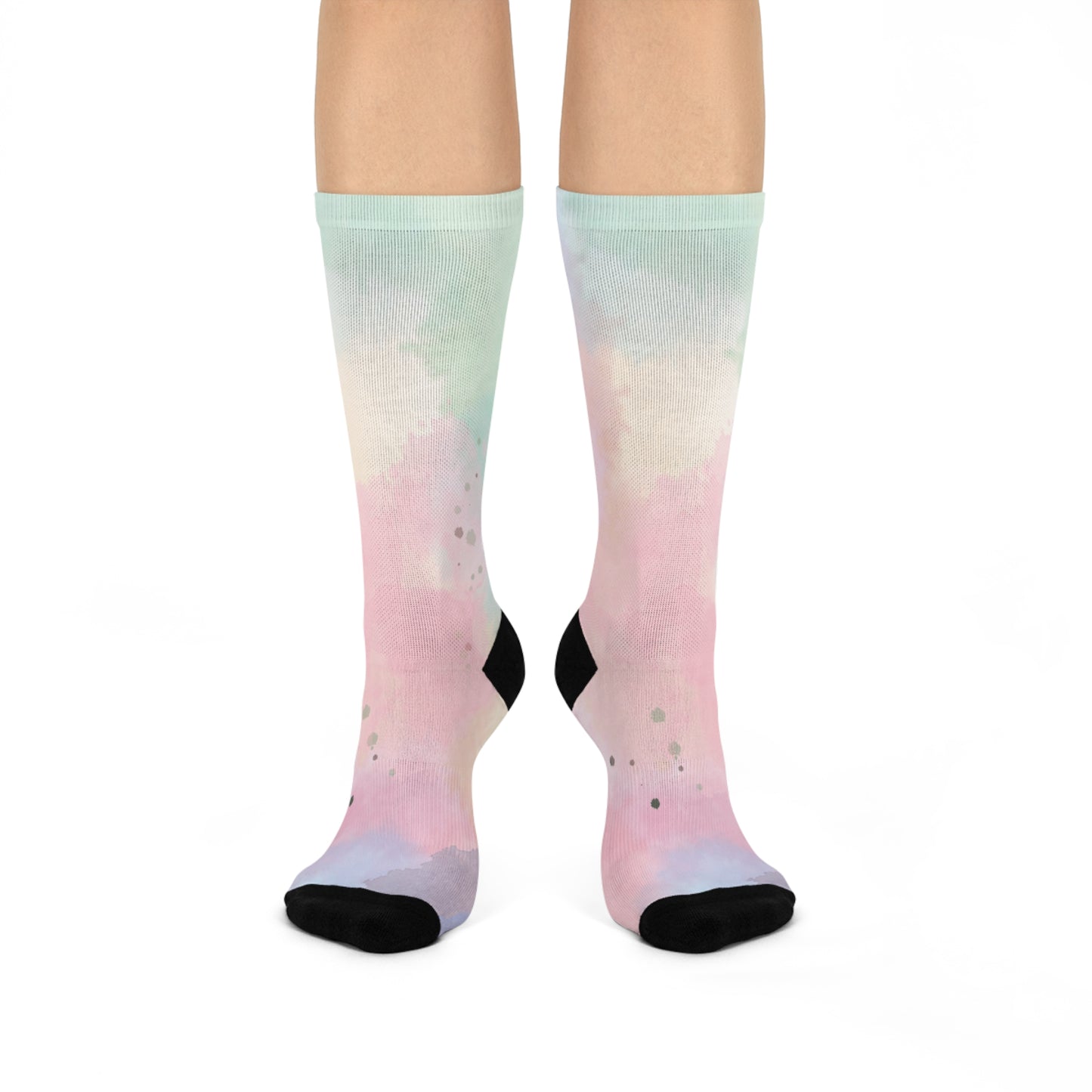 Pastel Abstract Cushioned Crew Socks - Cozy Feet for Every Occasion