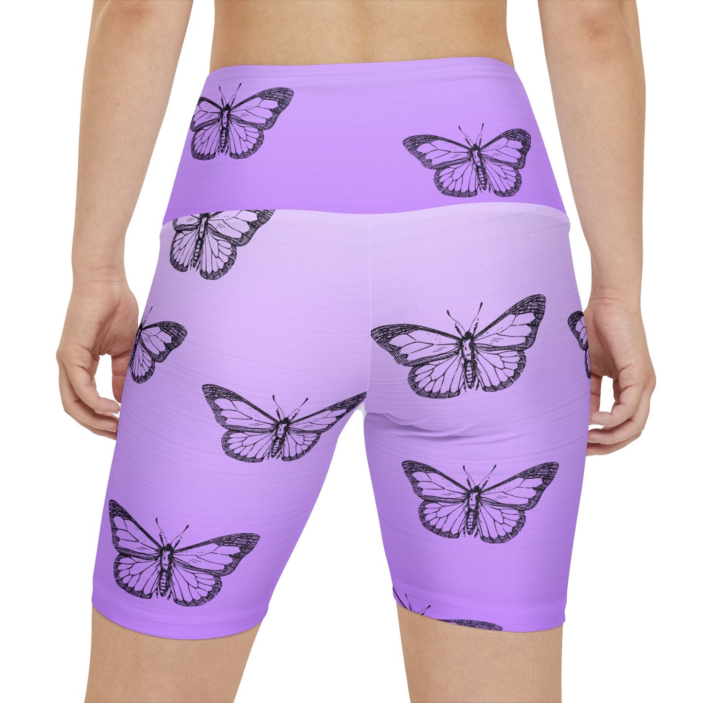 Butterfly Print Women's Workout Shorts – Comfortable & Stylish Activewear for Fitness Enthusiasts