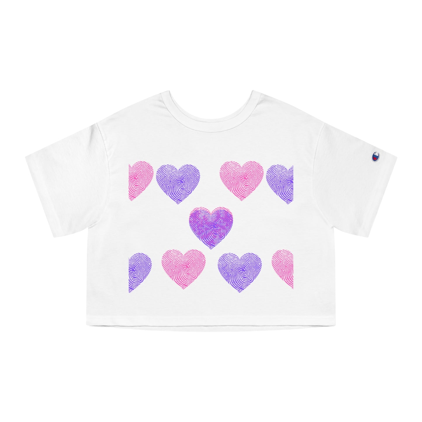 Cropped Heart Print T-Shirt for Women - Fun and Trendy Style