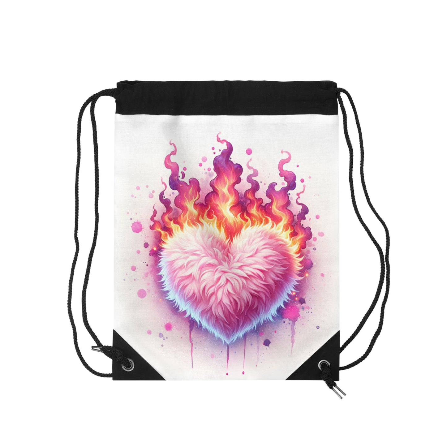 Fuzzy Heart Drawstring Bag - Perfect for Valentine's Day and Everyday Adventures