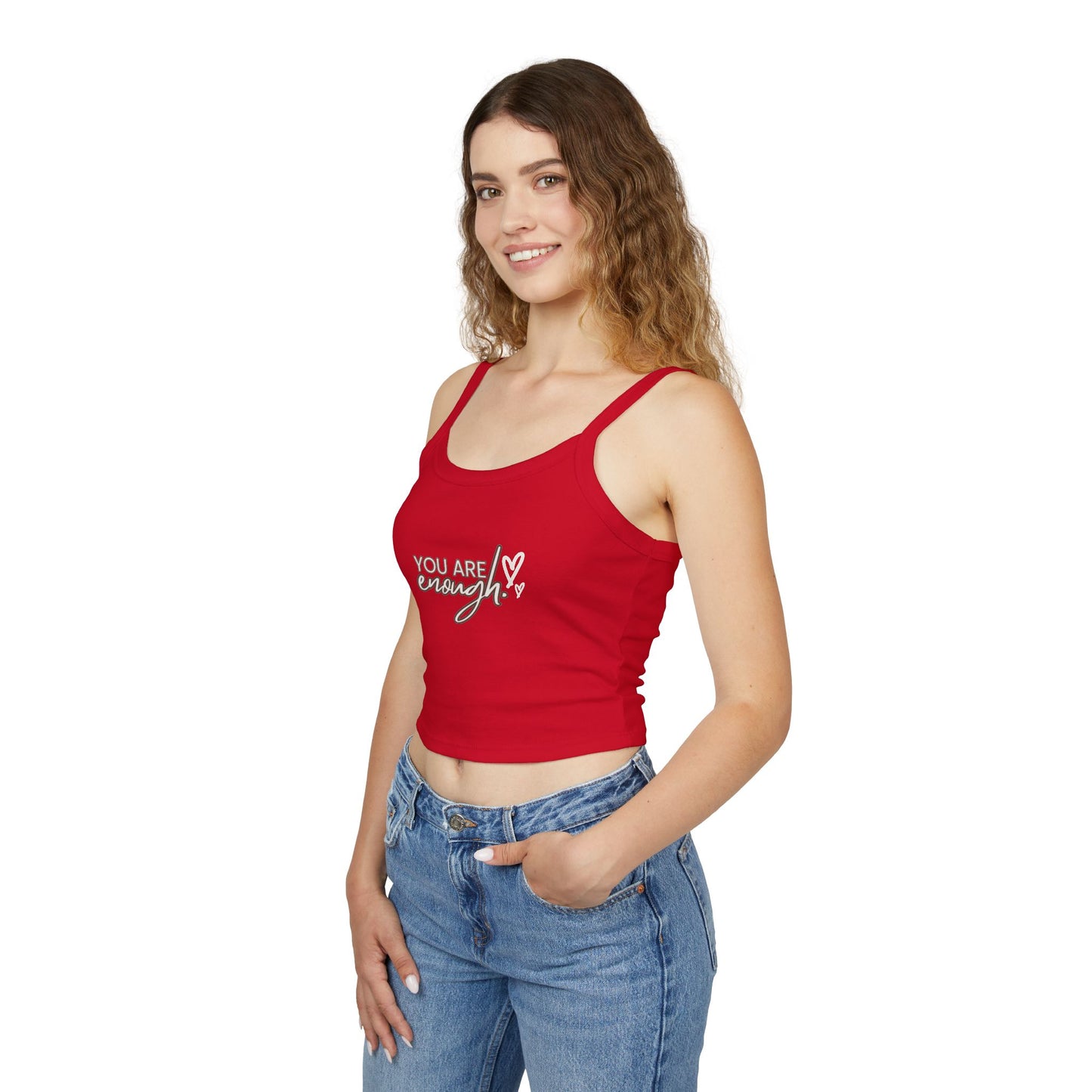 Tank Top - You Are Enough Spaghetti Strap Women's Shirt
