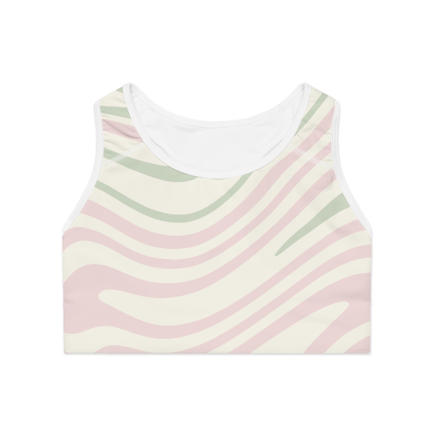 Stylish Wave Pattern Sports Bra - Comfortable & Trendy Activewear