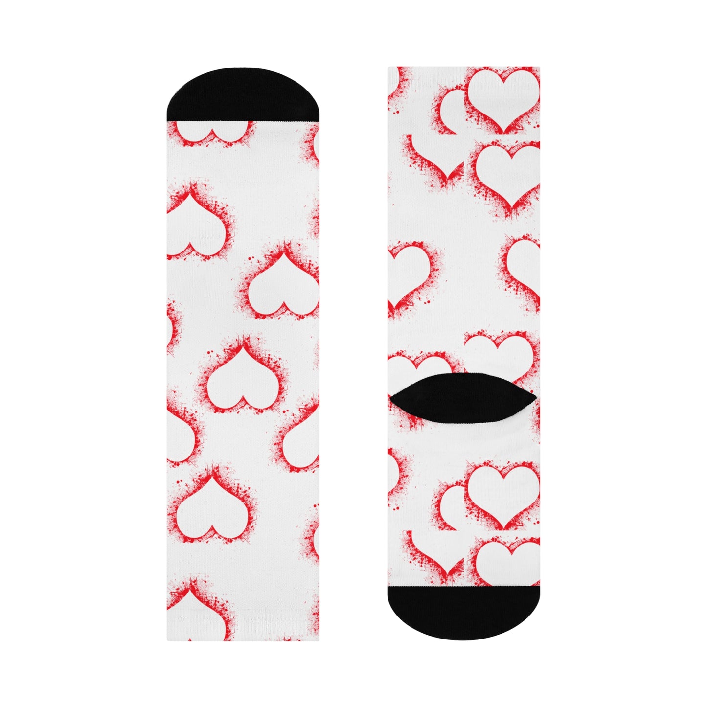 Valentine's Day Cushioned Crew Socks with Heart Design