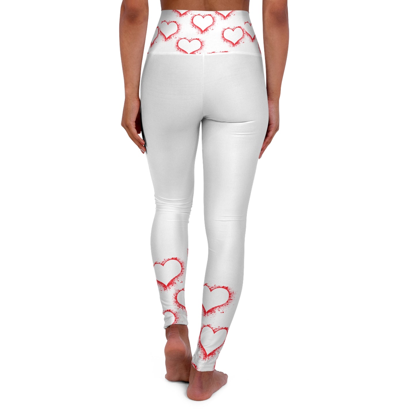 Romantic Heart Pattern High Waisted Yoga Leggings - Love & Comfort for Fitness and Everyday Wear