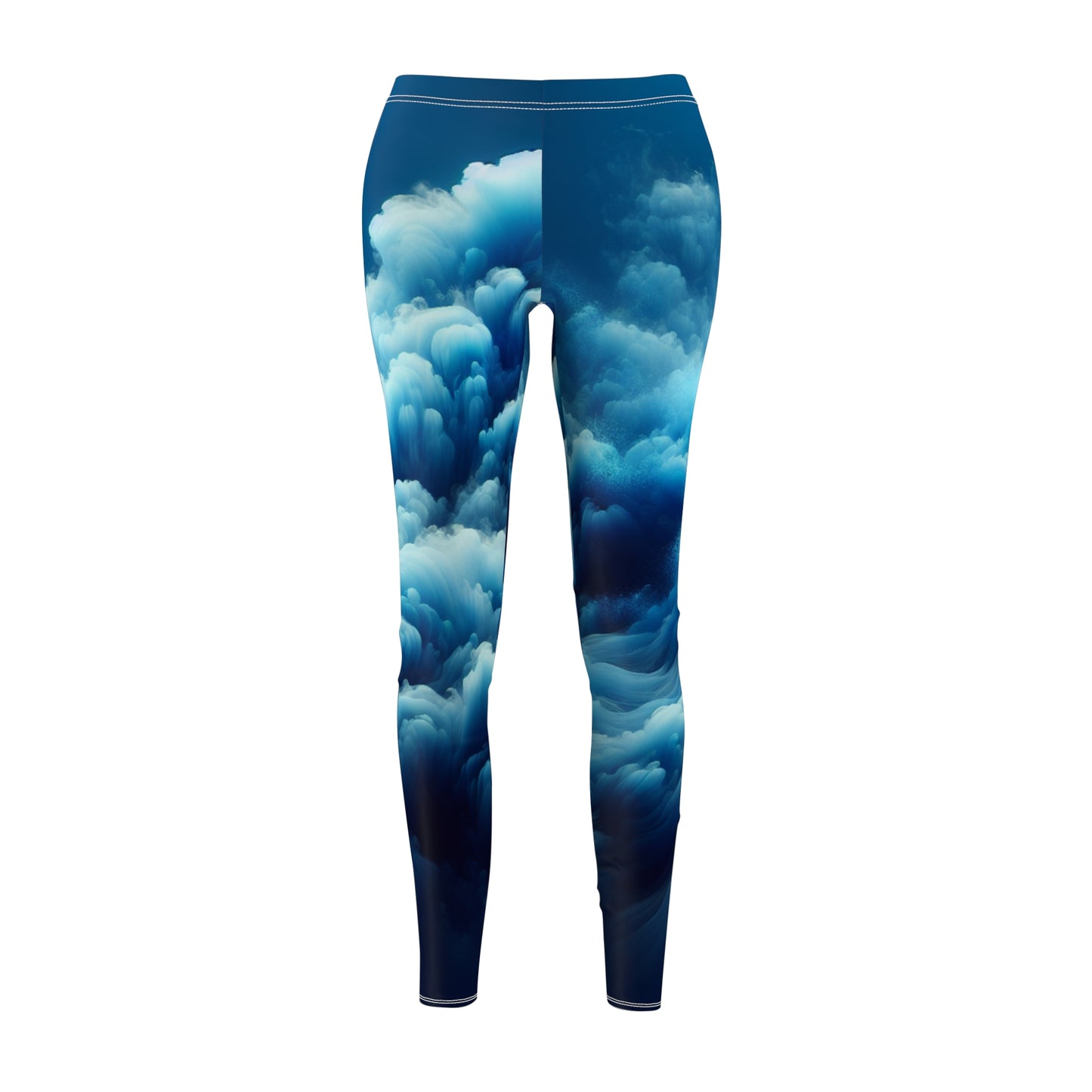 Ocean Wave Print Women's Casual Leggings - Comfortable Activewear for Yoga & Fitness