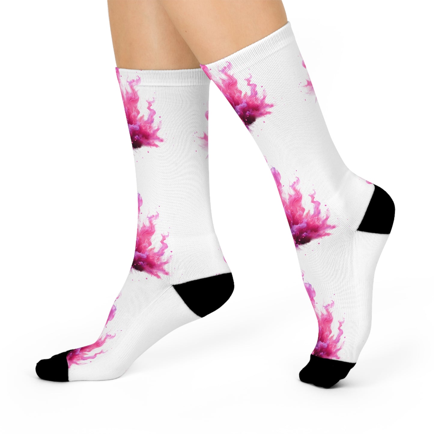 Vibrant Flames Cushioned Crew Socks - Colorful Comfortable Socks for Daily Wear