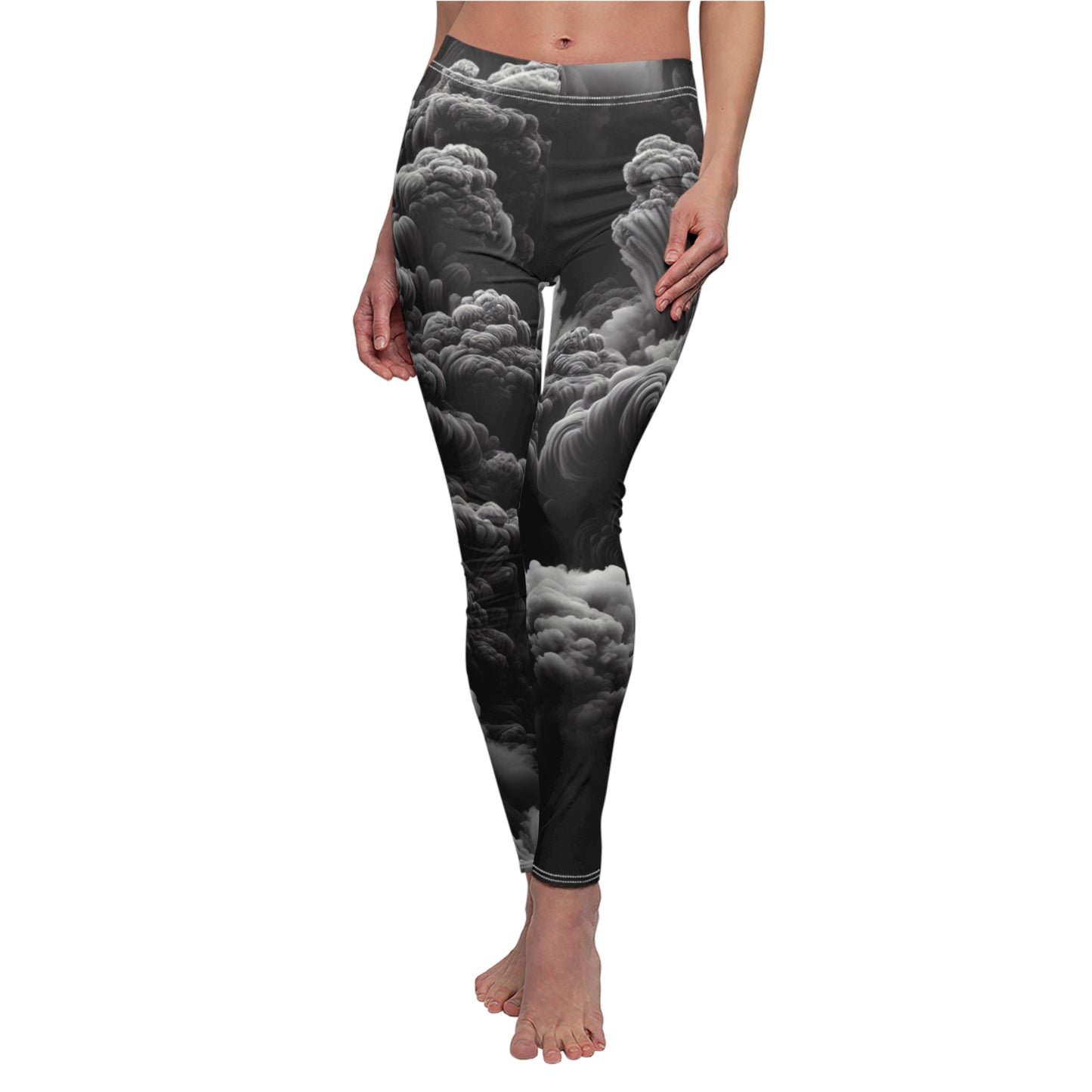 Women’s Black Smoke Print Leggings - Stylish & Comfortable Activewear