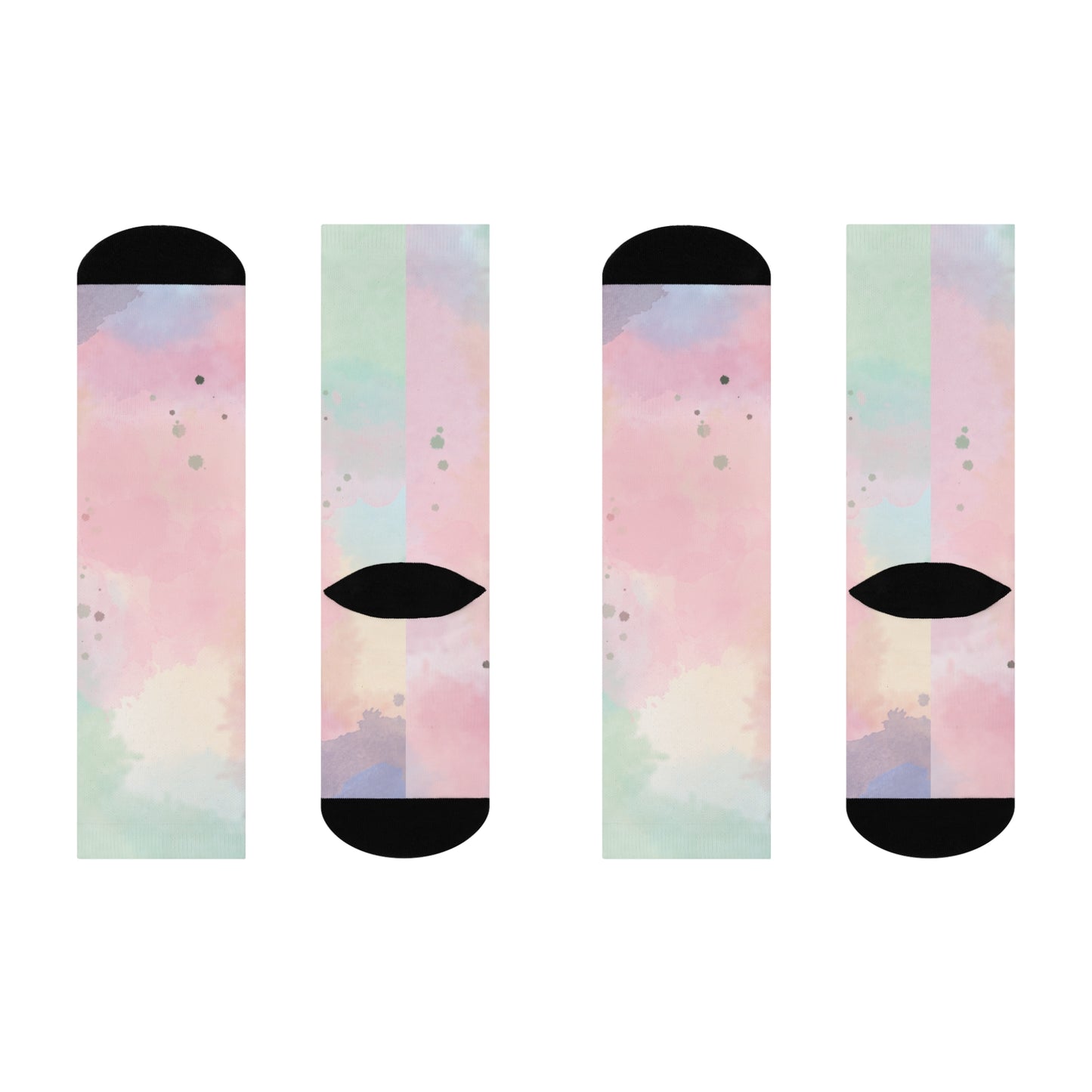 Pastel Abstract Cushioned Crew Socks - Cozy Feet for Every Occasion