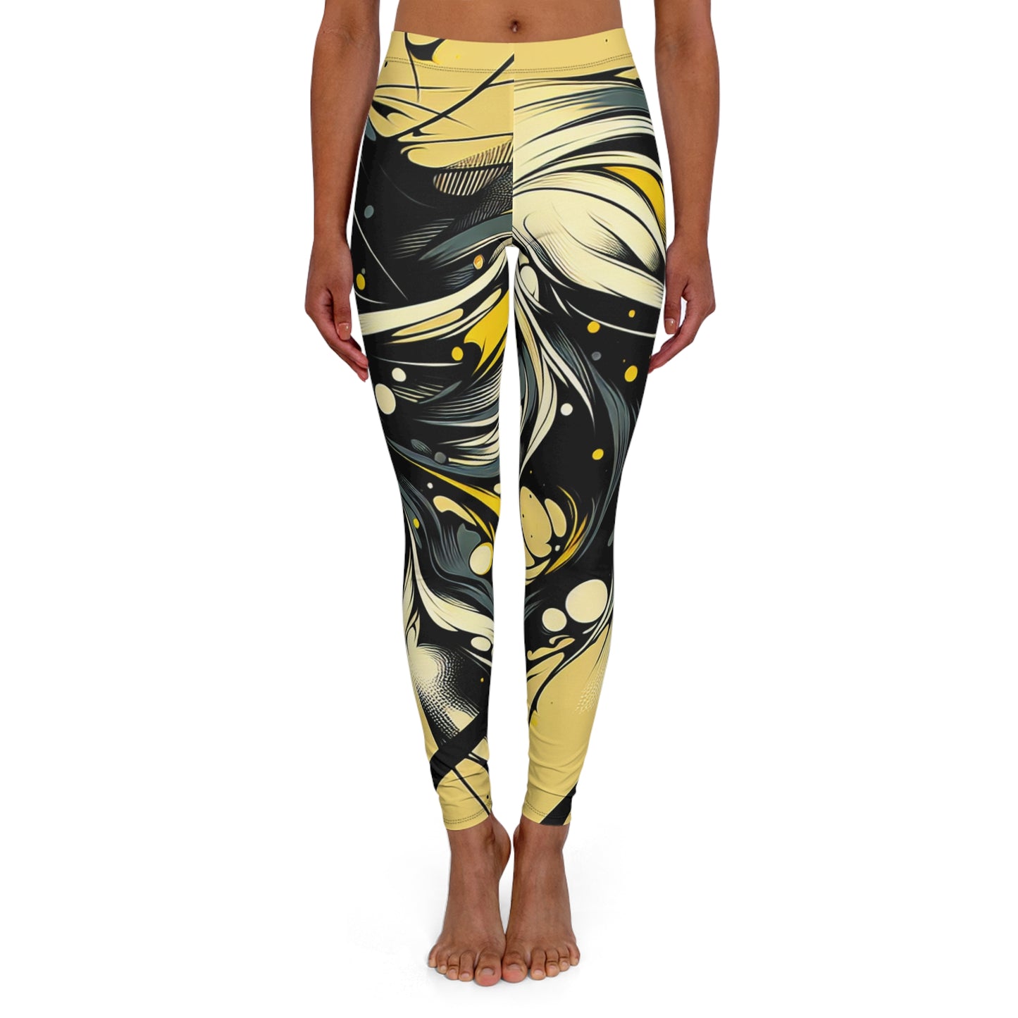 Stylish Women's Spandex Leggings with Abstract Design