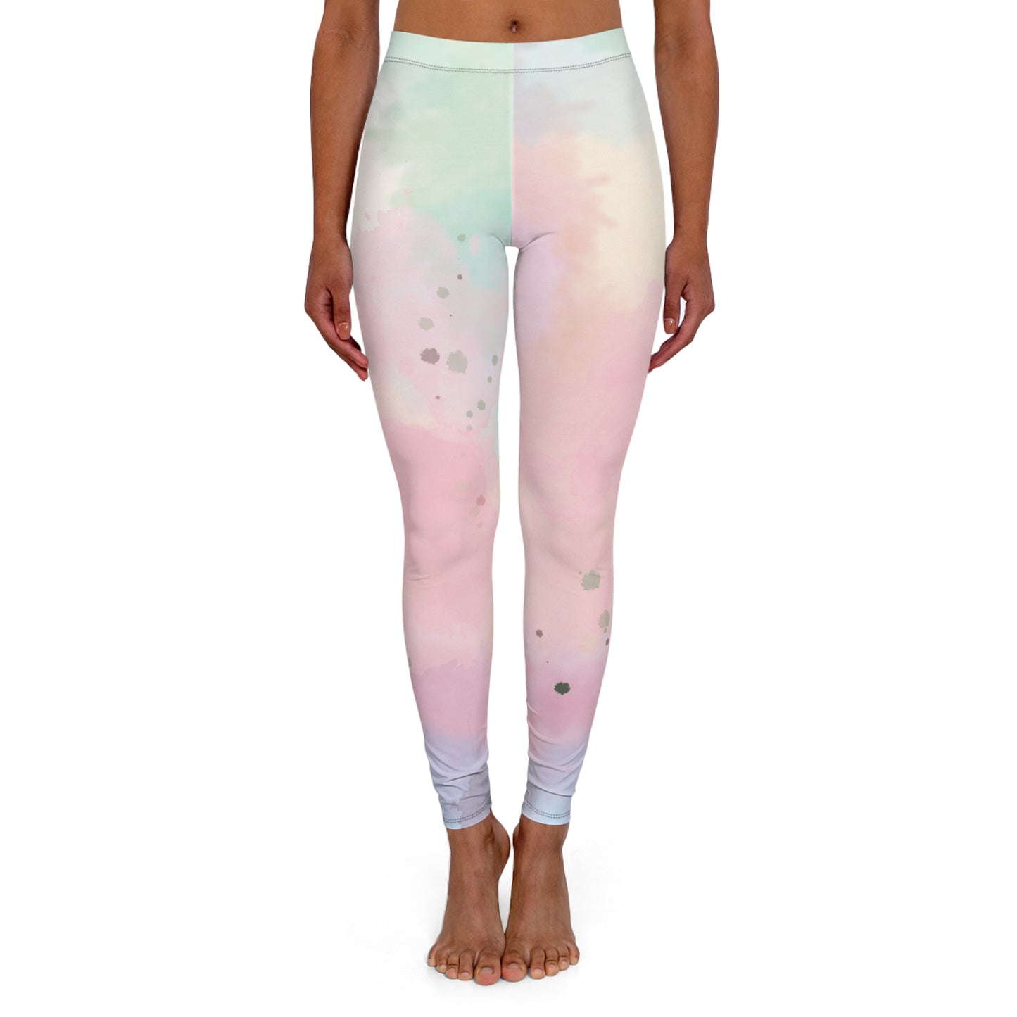Pastel Paint Splash Leggings for Women - Comfy Casual Activewear