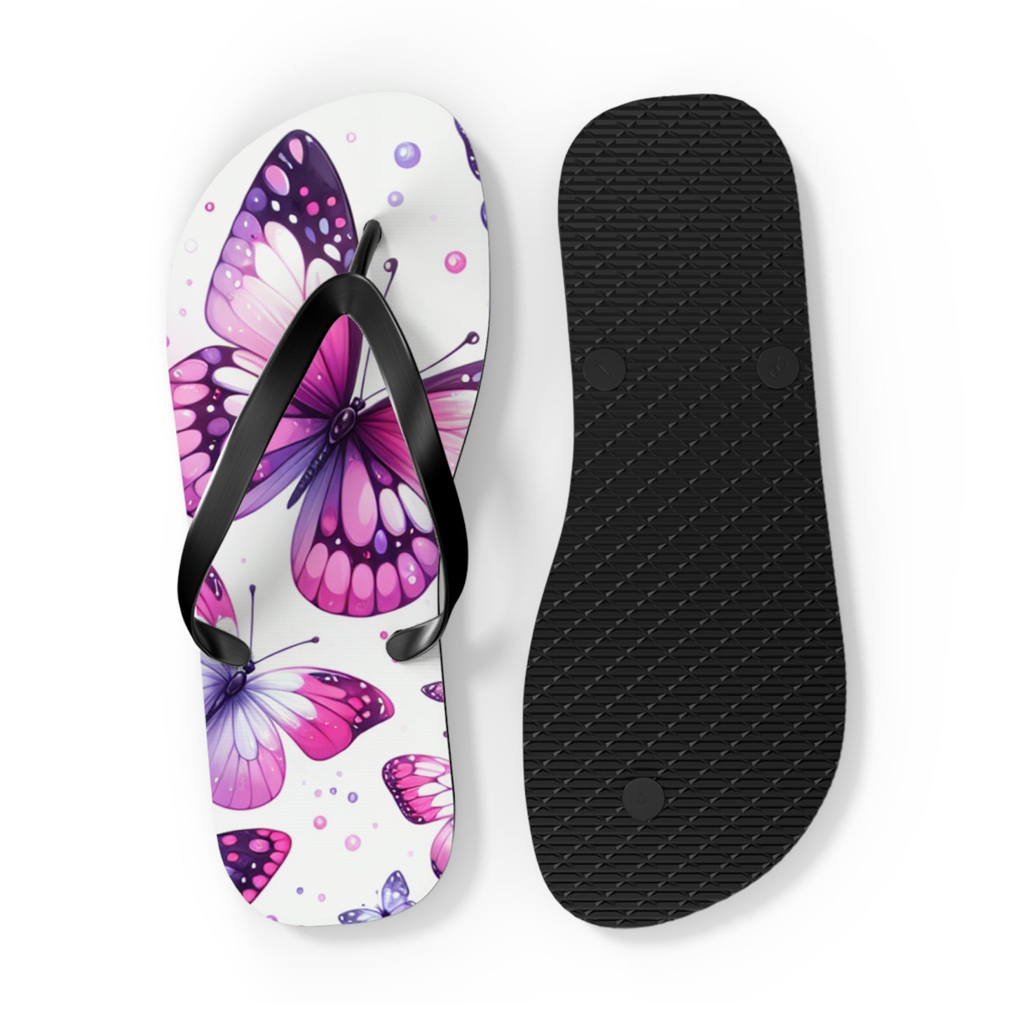 Butterfly Flip Flops - Summer Beach Sandals, Vacation Footwear, Gift for Her, Outdoor Fun, Festival Essentials, Poolside Vibes