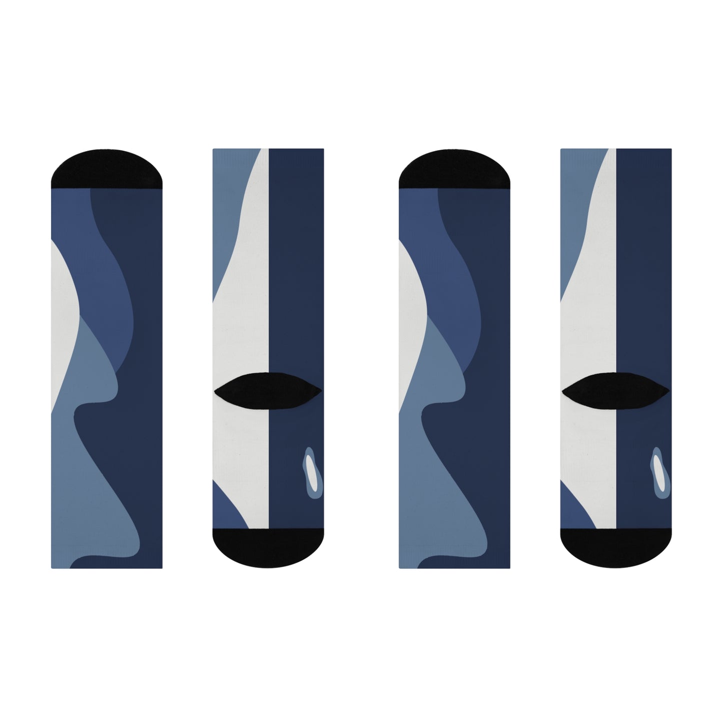 Stylish Comfort Cushioned Crew Socks - Trendy Abstract Design for Everyday Wear
