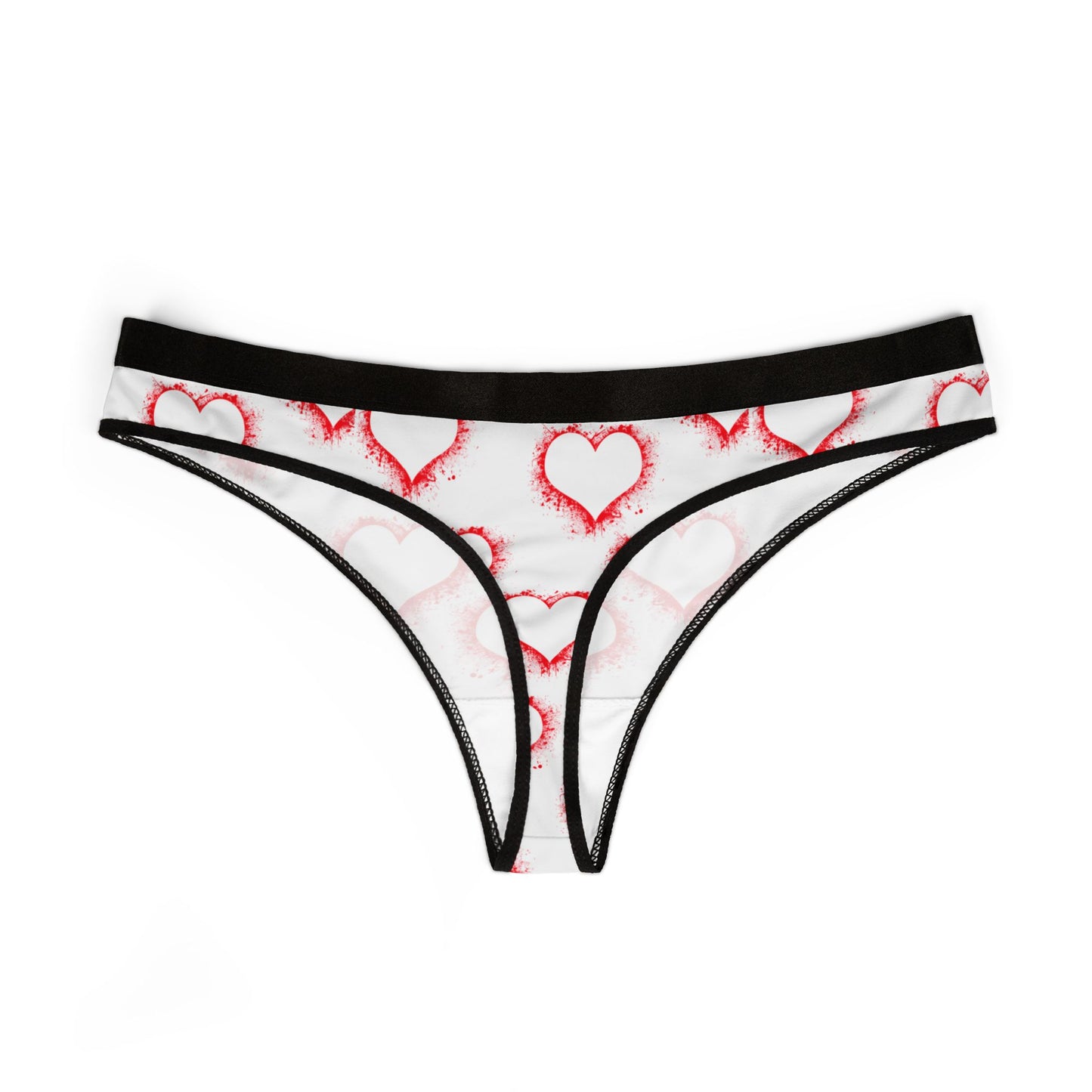 Romantic Heart Print Women's Thongs - Perfect for Date Night or Everyday Comfort