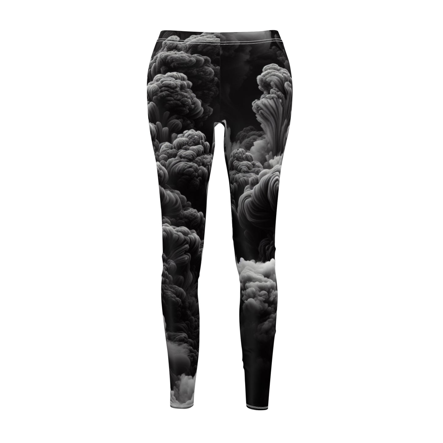 Women’s Black Smoke Print Leggings - Stylish & Comfortable Activewear