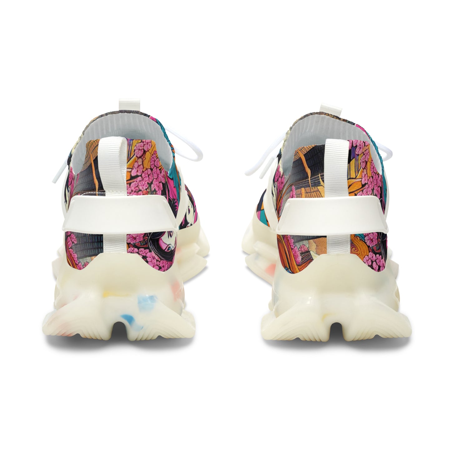 Colorful Women's Mesh Sneakers, Unique Athletic Footwear, Fun Casual Shoes, Street Style Sneakers, Fashionable Women's Sneakers