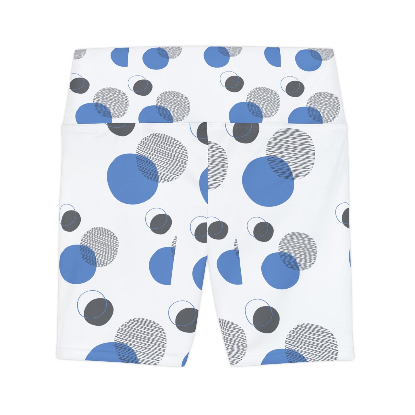 Workout Shorts - Blue Polka Dot Design for Fitness & Fashion